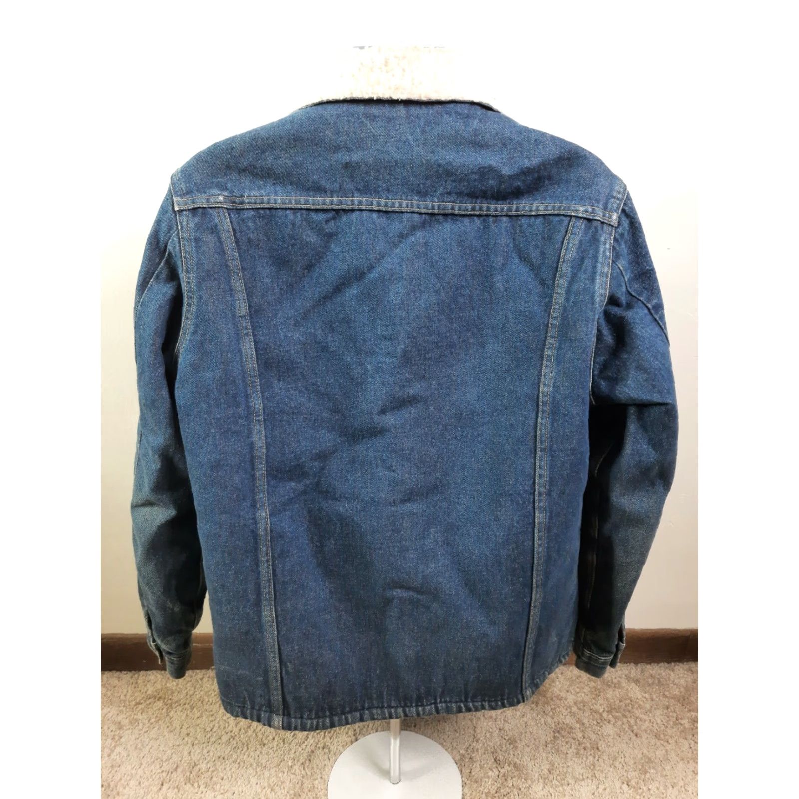 Vintage VINTAGE Big Mac JCPenney Mens Trucker Denim Sherpa Jean Jacket Regular Large XL Blue Jacket Mens 80s USA Size US 33 - 3 Thumbnail
