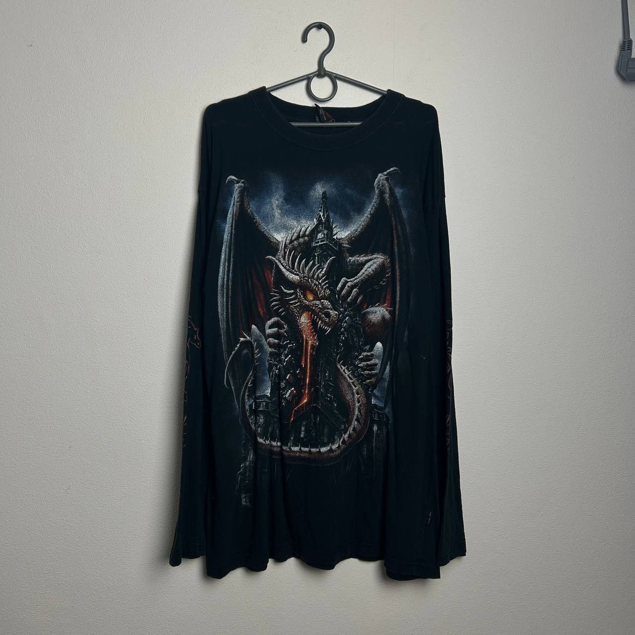 Vintage Vintage Spiral Big Dragon graphic logo 90s japan longsleeve Size US XXL / EU 58 / 5 - 1 Thumbnail