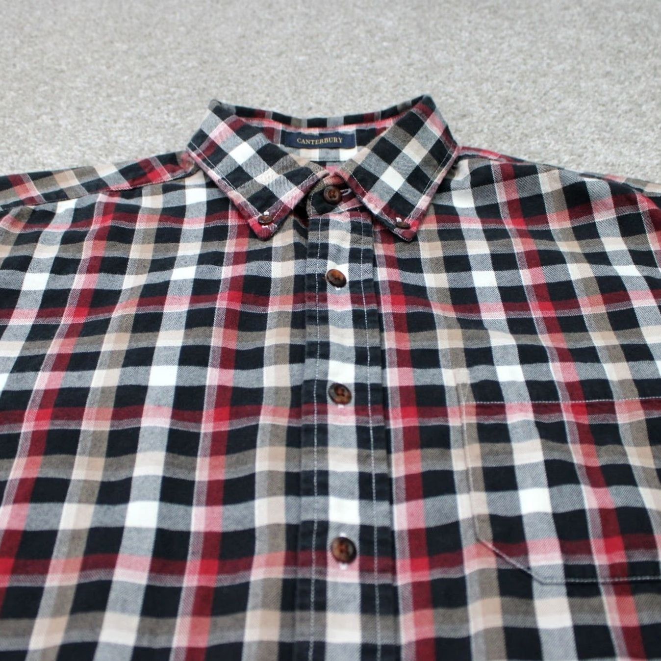Pendleton Pendleton Shirt Mens Medium Red/Black Plaid Button-Down Wool/Cotton Long Sleeve Button-Up Size US M / EU 48-50 / 2 - 5 Thumbnail