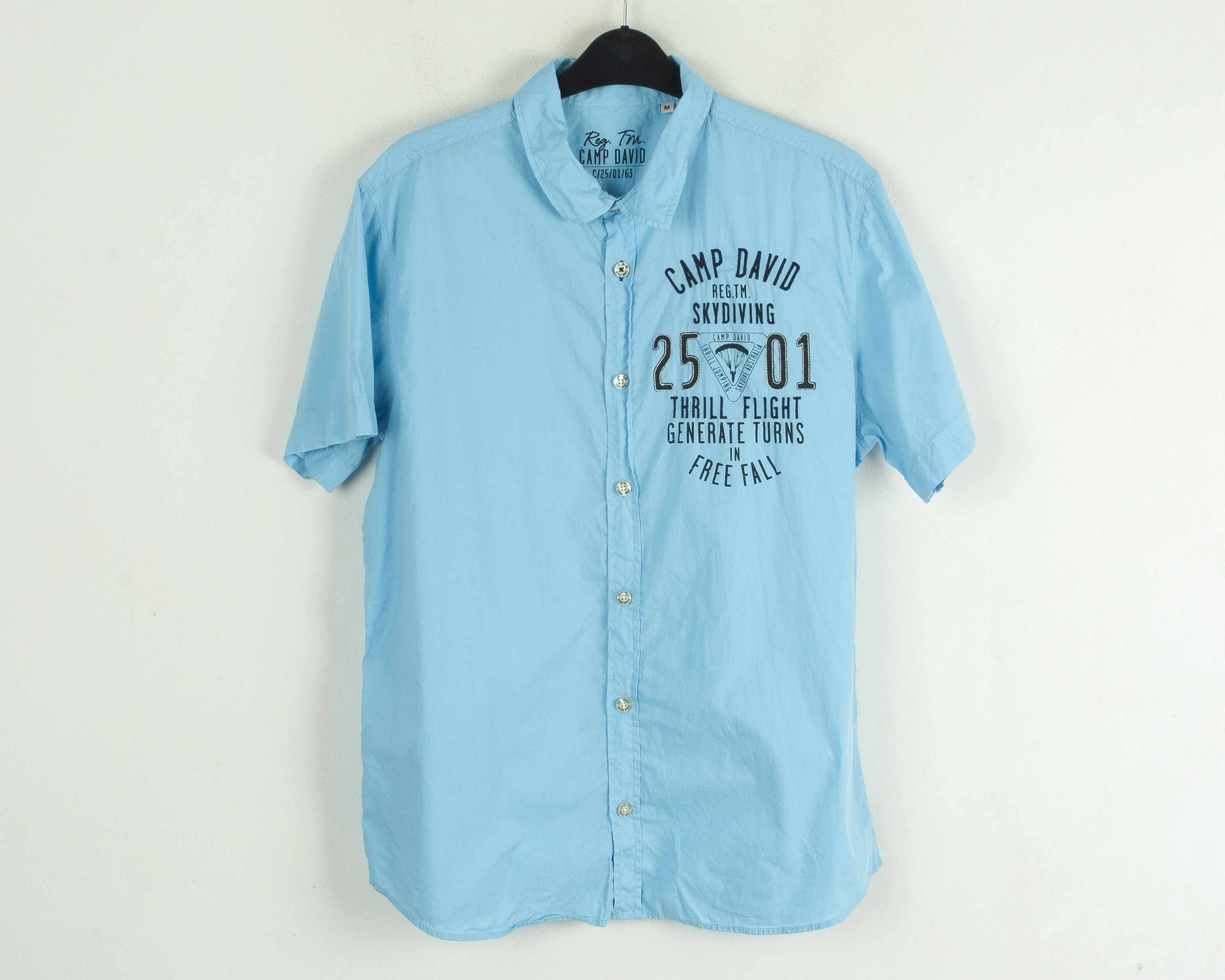 Camp David Men M Short Sleeve Shirt Embroidered Cotton Button Up Casual Size US M / EU 48-50 / 2 - 1 Thumbnail