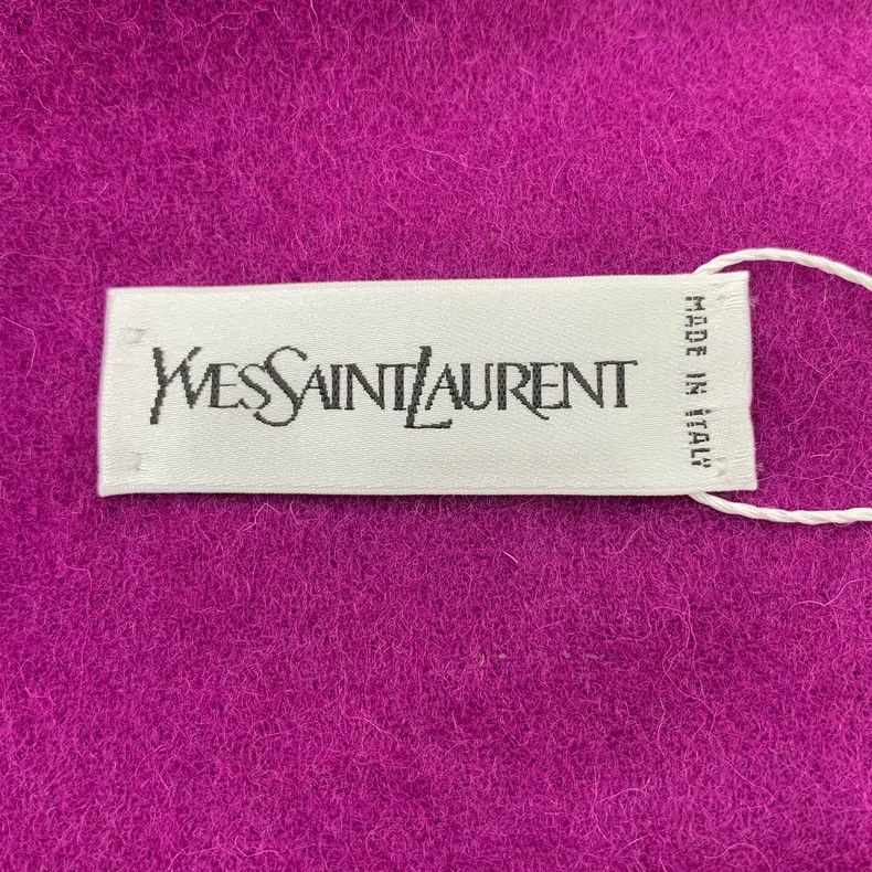 Saint Laurent Paris Saint Laurent Purple logo monogrammed embroidered wool frin Size ONE SIZE - 8 Thumbnail