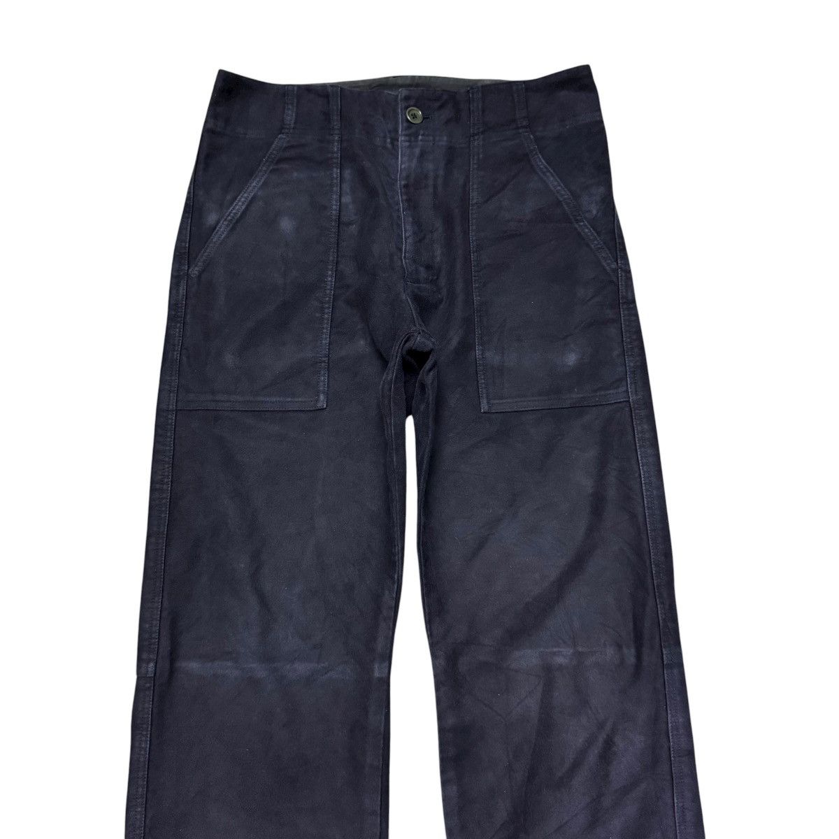 Japanese Brand Moleskin Fatigue Pants Indigo Size US 31 - 3 Thumbnail