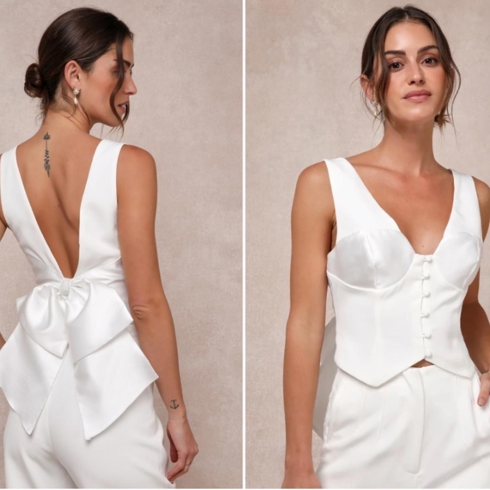 Lulus LULU's Wedding Bridal Bachelorette Chic Bustier Vest Top Size 32" / US 10 / IT 46 - 1 Thumbnail