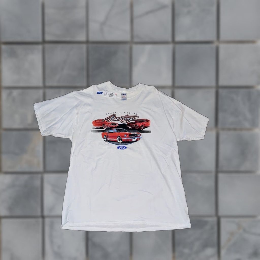 Vintage VINTAGE Mustang Shirt XL Men White BNWT Size US XL / EU 56 / 4 - 1 Thumbnail