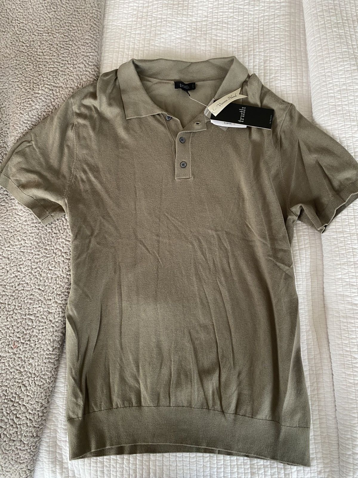Nordstrom Olive Green Knit Polo Size US S / EU 44-46 / 1 - 1 Thumbnail