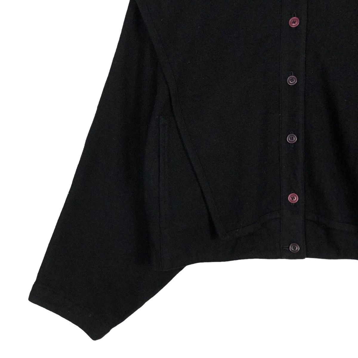 Issey Miyake 🔥Rich Black Wool Cropped Jacket Vintage 70’s Issey Miyake Size US M / EU 48-50 / 2 - 7 Thumbnail