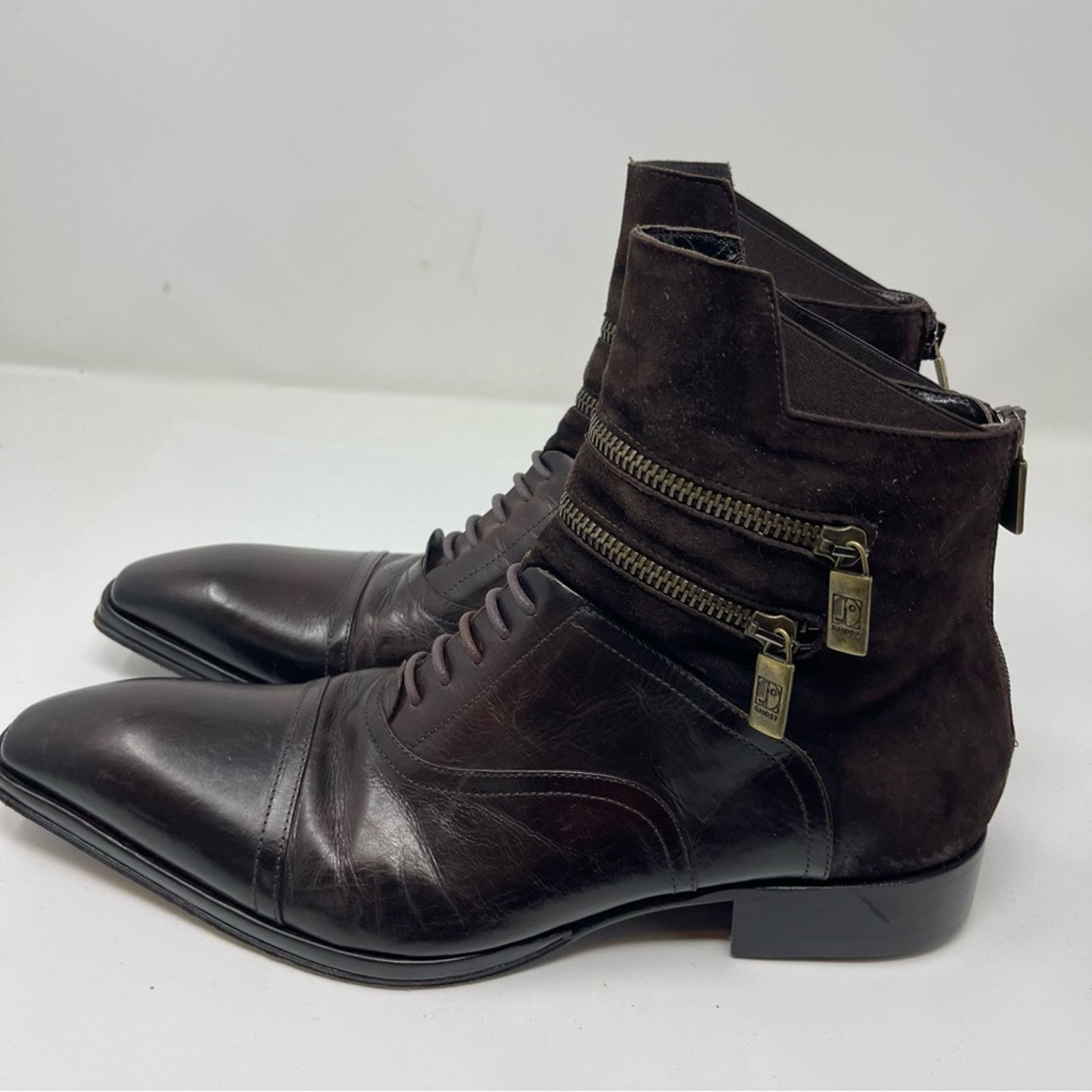 Jo Ghost Jo Ghost 3134 Brown 100% Leather Suede Back zip Boots Size US 8 / EU 41 - 6 Thumbnail