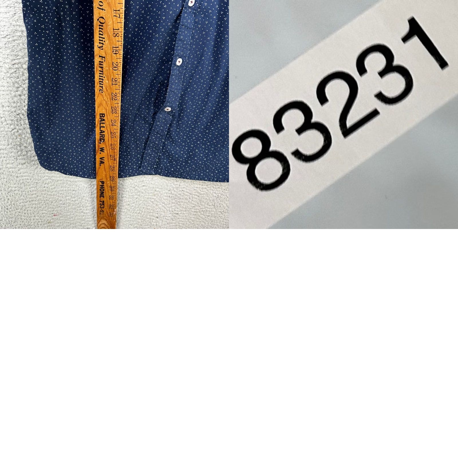 Denime Denim Flower Ricky Singh Shirt Button Down Men XL Blue Dots Slim Fit Short Sleeve Button-Up Casual Shirt Size US XL / EU 56 / 4 - 8 Thumbnail