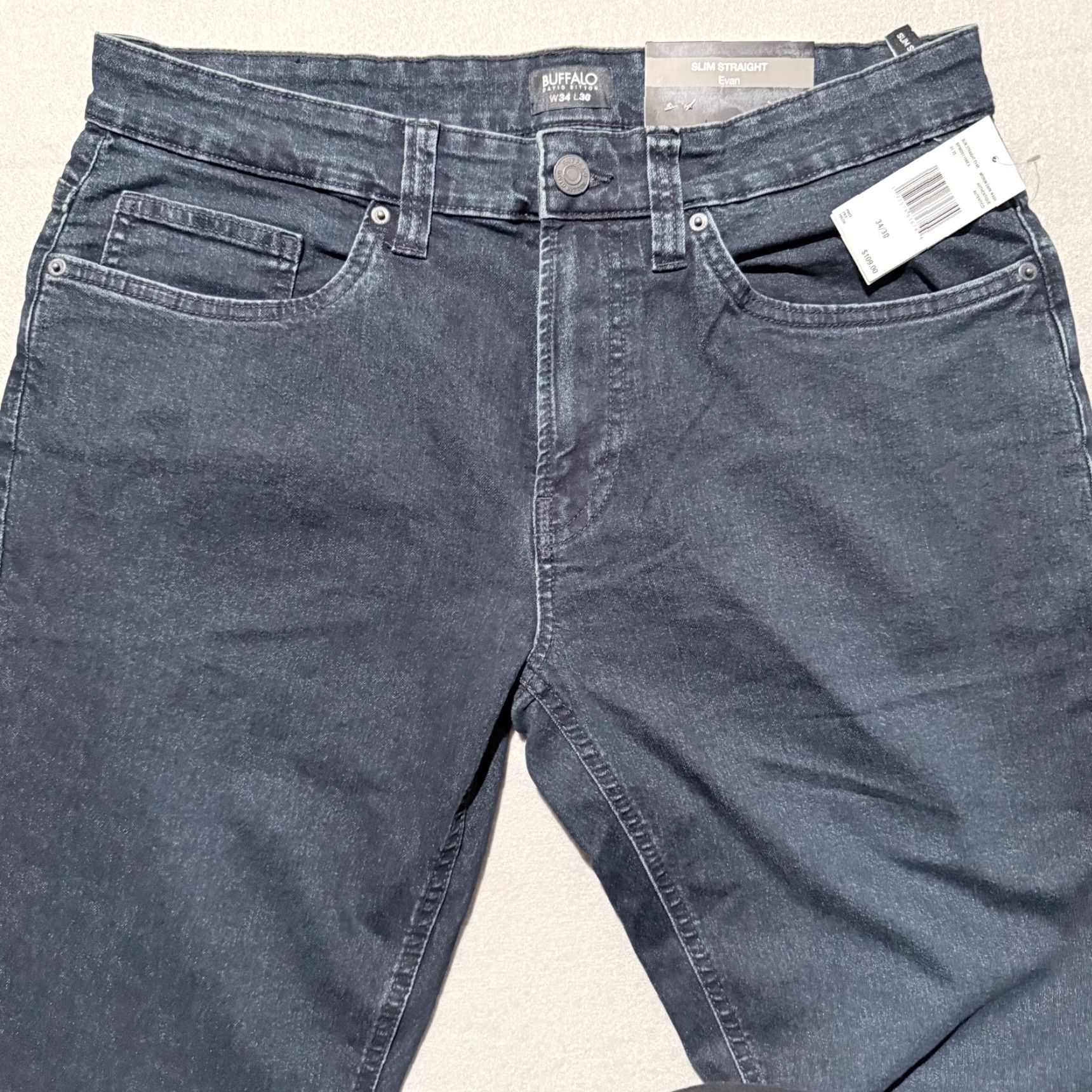 Buffalo David Bitton Buffalo David Bitton Jeans Slim Straight Evan Jeans Men Blue 34X30 NWT Denim Regular 5-Pocket Design United States Mens Size US 34 / EU 50 - 4 Thumbnail