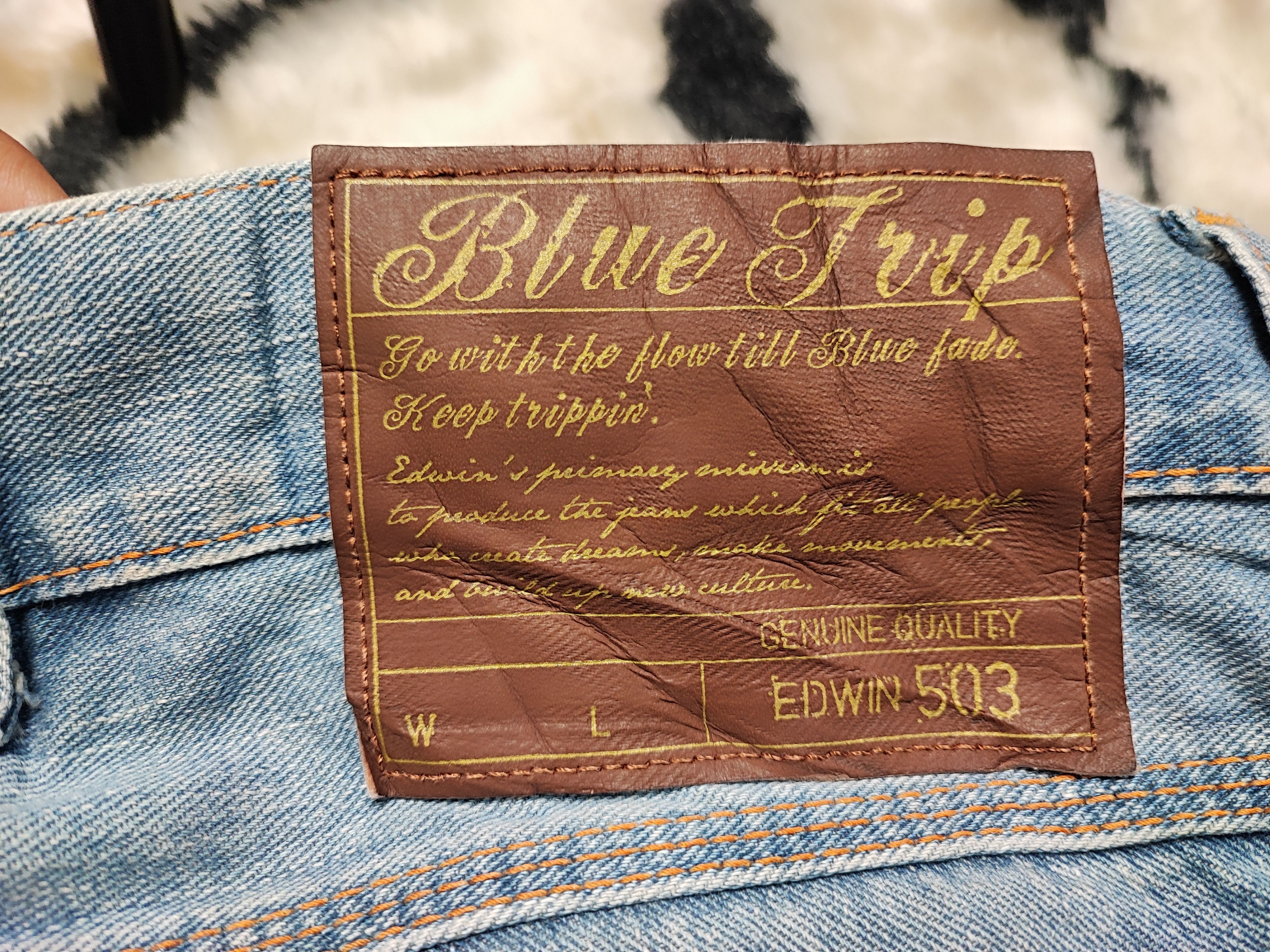 Edwin × Japanese Brand Edwin Blue Trip Punk Distressed Jeans Size US 31 - 17 Thumbnail