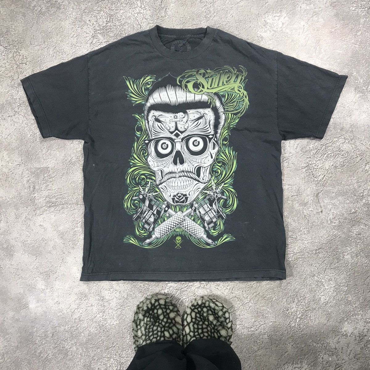 Vintage Vintage 90s Skeleton Graphic Tee Sun Faded Grunge Baggy XL Size US XL / EU 56 / 4 - 1 Thumbnail