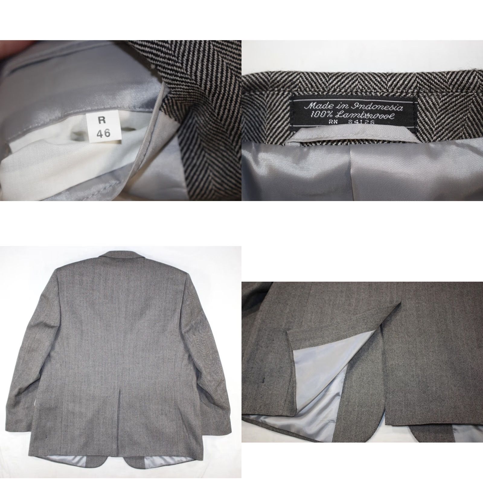 Vintage Vintage Bert Pulitzer Blazer Men 46 Lambswool Herringbone Gray Wool Blazer Jacket Size 46R - 8 Thumbnail