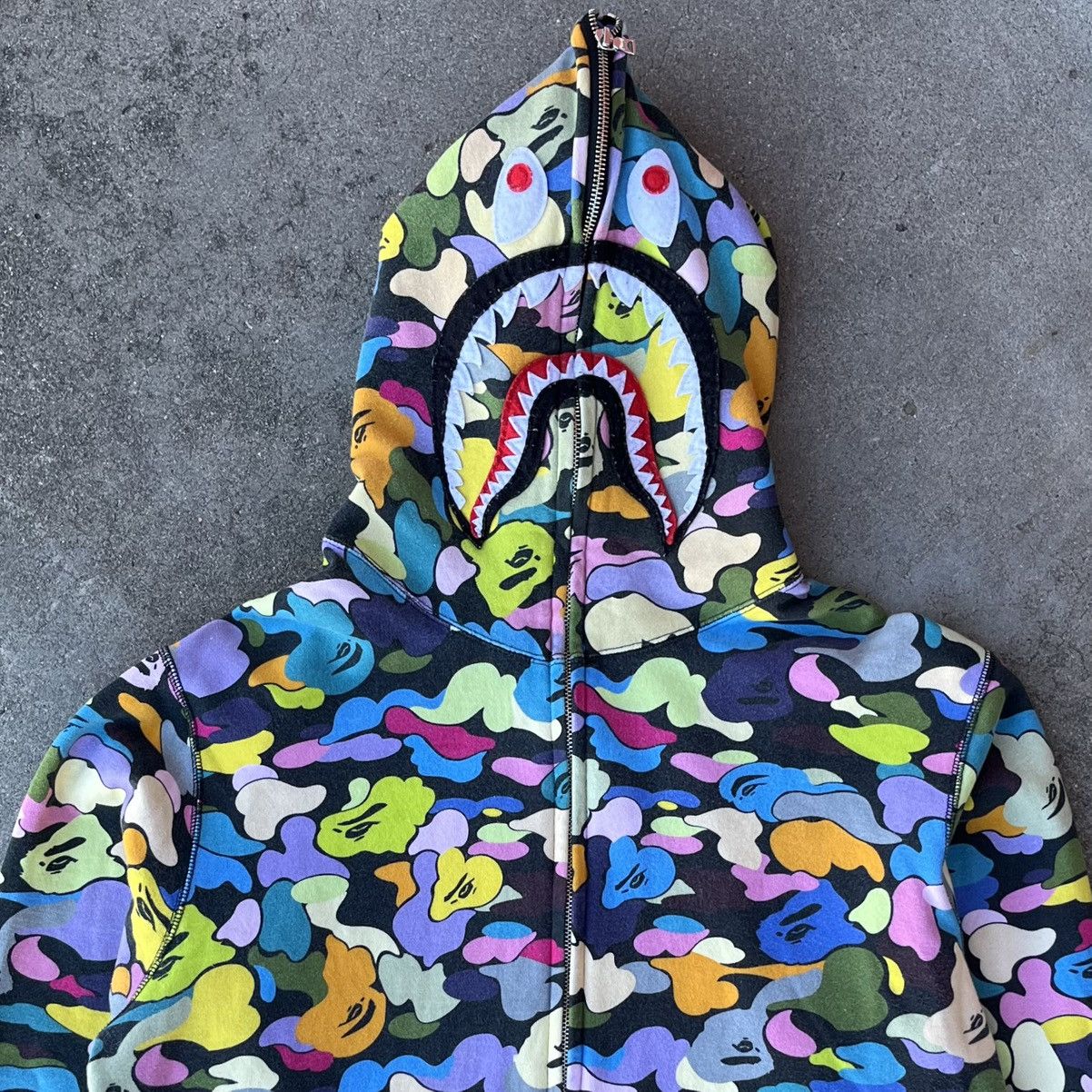 Bape Bape x Black Eye Patch Color Camo Shark Full Zip Hoodie