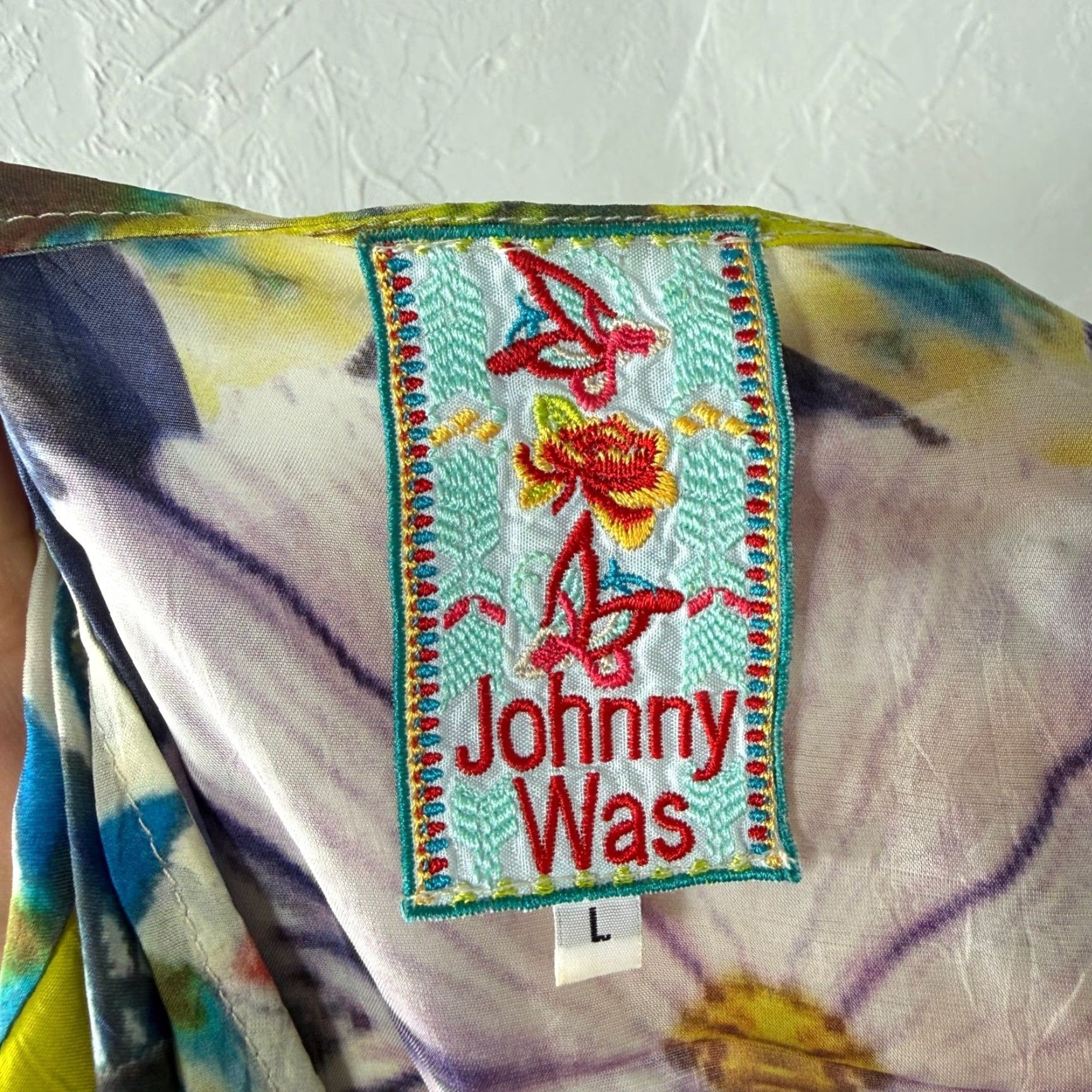 Johnny Was Johnny Was Women's Shirt Large Barra Floral Print Cupra Rayon Flutter Sleeve K10 Size L / US 10 / IT 46 - 5 Thumbnail
