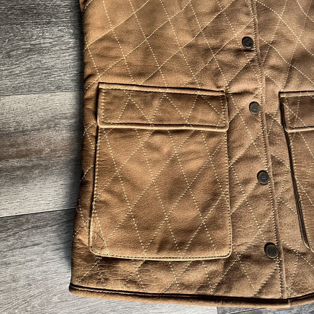 Genuine Leather Braeval Buffalo Hide Genuine Leather Windowpane Button Vest Size M / US 6-8 / IT 42-44 - 3 Thumbnail