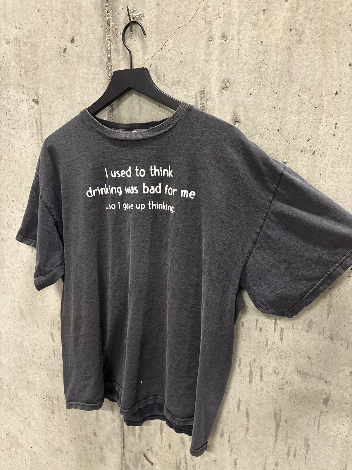 Vintage Vintage I Used To Think Drinking Shirt Faded Distress Grunge Size US XL / EU 56 / 4 - 2 Thumbnail