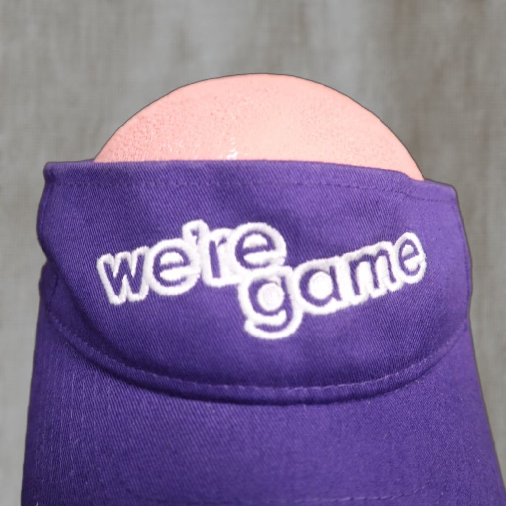 Augusta Sportswear Virginia Lottery We're Game Purple Embroidered Sun Visor Adult Adjustable Hat Size ONE SIZE - 1 Thumbnail