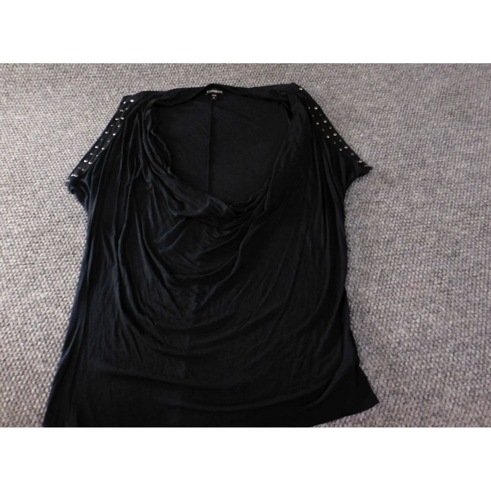 Express Express Blouse L Women Black Collared Sleeveless Pullover Rayon Casual Stretch Top Size L / US 10 / IT 46 - 3 Thumbnail