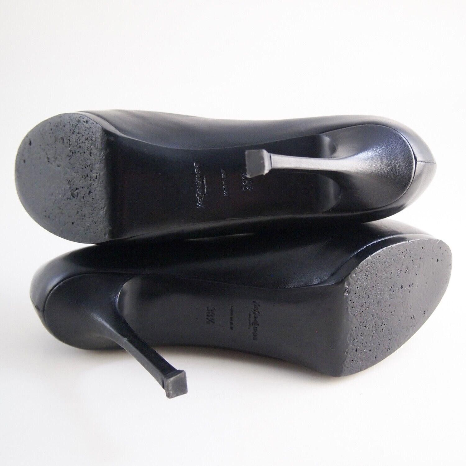 Yves Saint Laurent YSL Saint Laurent Tribdoo Heels Black Leather US 8.5 EU 38.5 Size US 8.5 / IT 38.5 - 6 Thumbnail