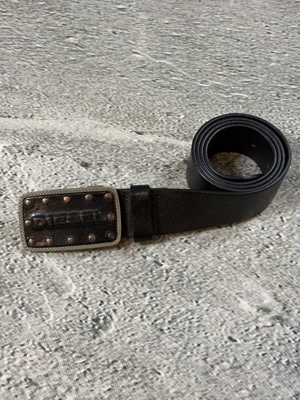 Diesel Diesel belt leather cow big buckle brown Size ONE SIZE - 1 Thumbnail