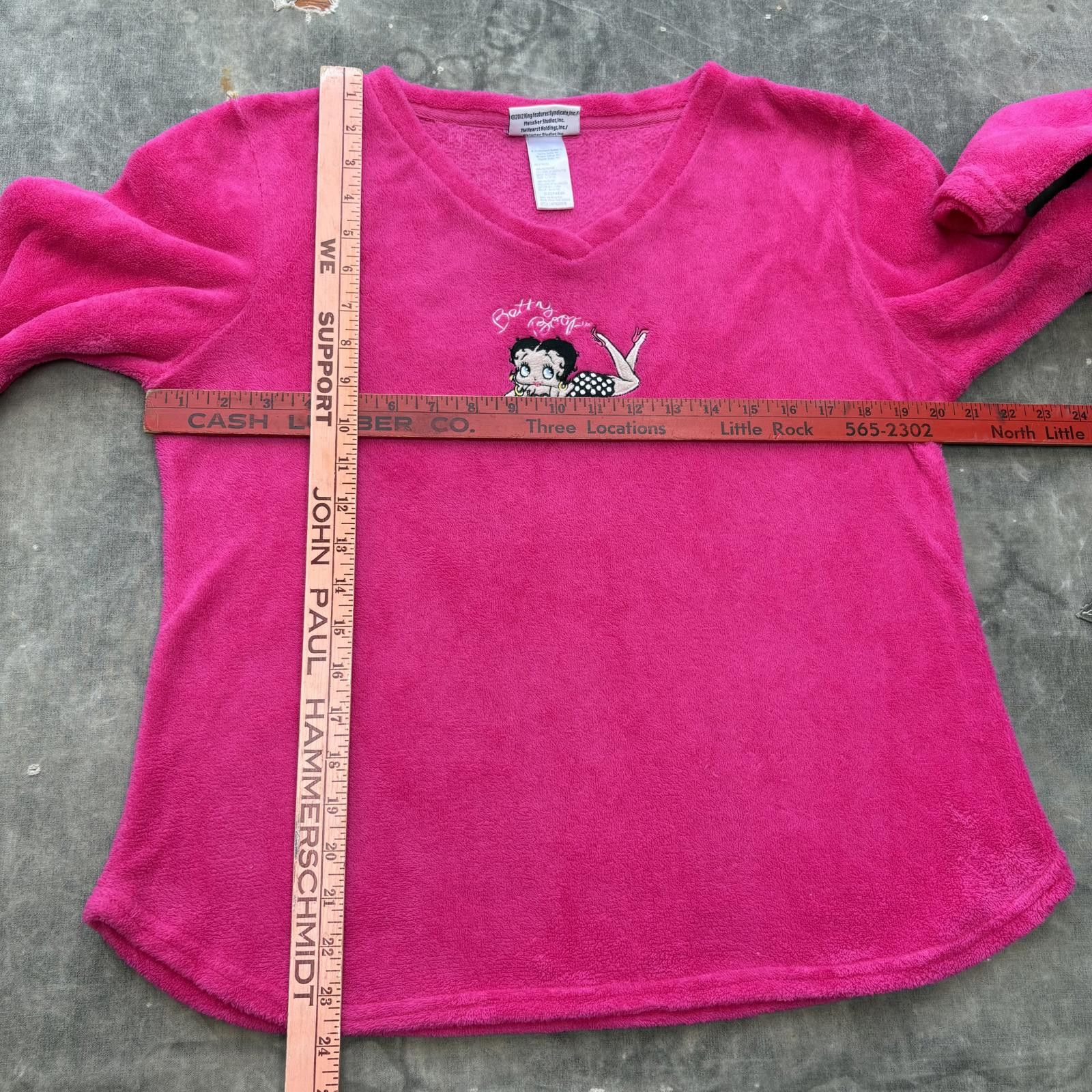 Vintage Vintage Y2K Hot Pink Betty Boop Plush Fleece Sweatshirt Size L / US 10 / IT 46 - 5 Thumbnail
