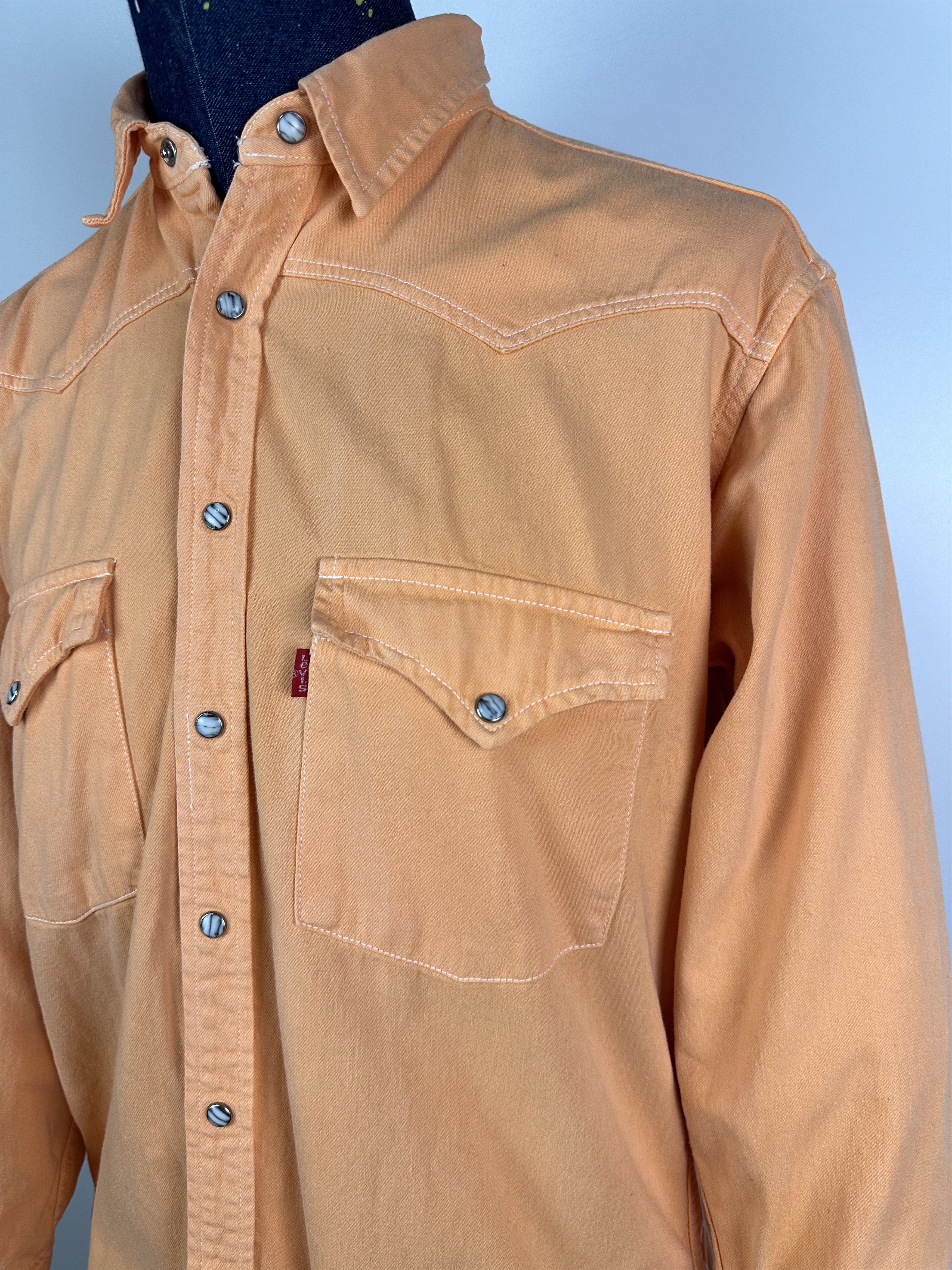 Levi's × Vintage Vintage Levi's Denim Shirt Button Down Orange Men's Size M Size US M / EU 48-50 / 2 - 5 Thumbnail