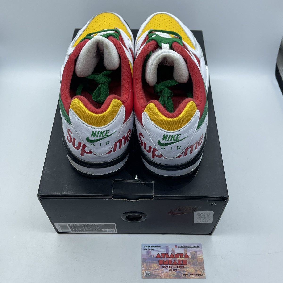 Nike Supreme x air cross trainer 3 low white university gold Size US 11 / EU 44 - 6 Thumbnail