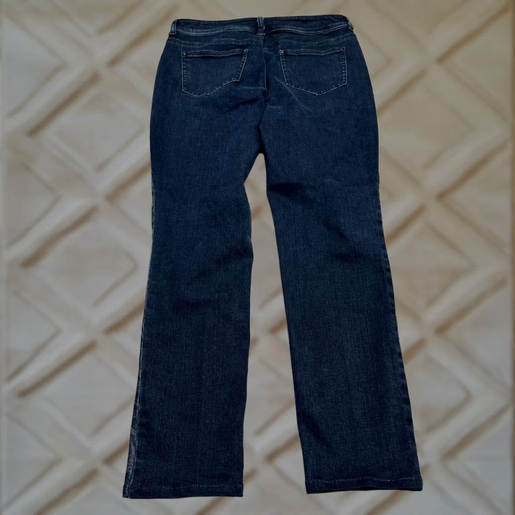 Vintage Chico's Platinum Leopard Slim Straight Denim Jeans Womens Blue 34x29 5-Pocket Stretch City Grunge Streetwear Vintage No Size 25" / US 0 / IT 36 - 1 Thumbnail