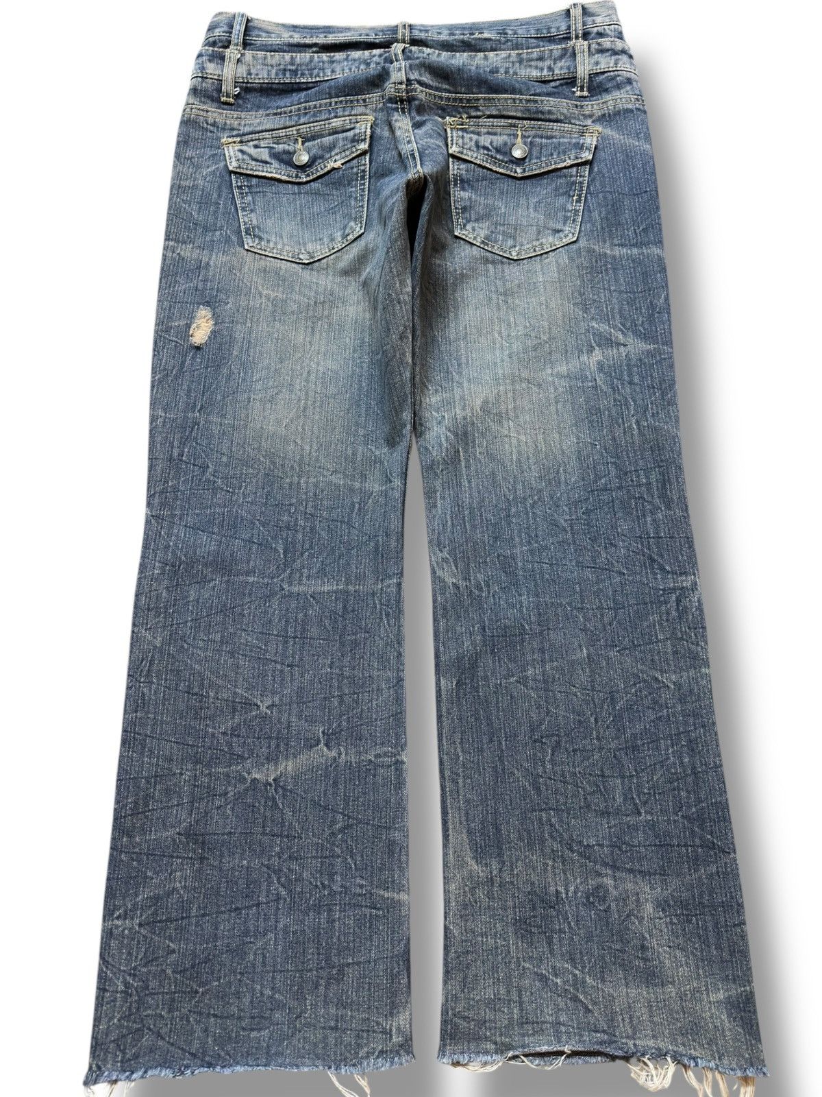 If Six Was Nine Vintage Daily Topics Double Waist Grunge Honeycomb Denim Size US 34 / EU 50 - 7 Thumbnail