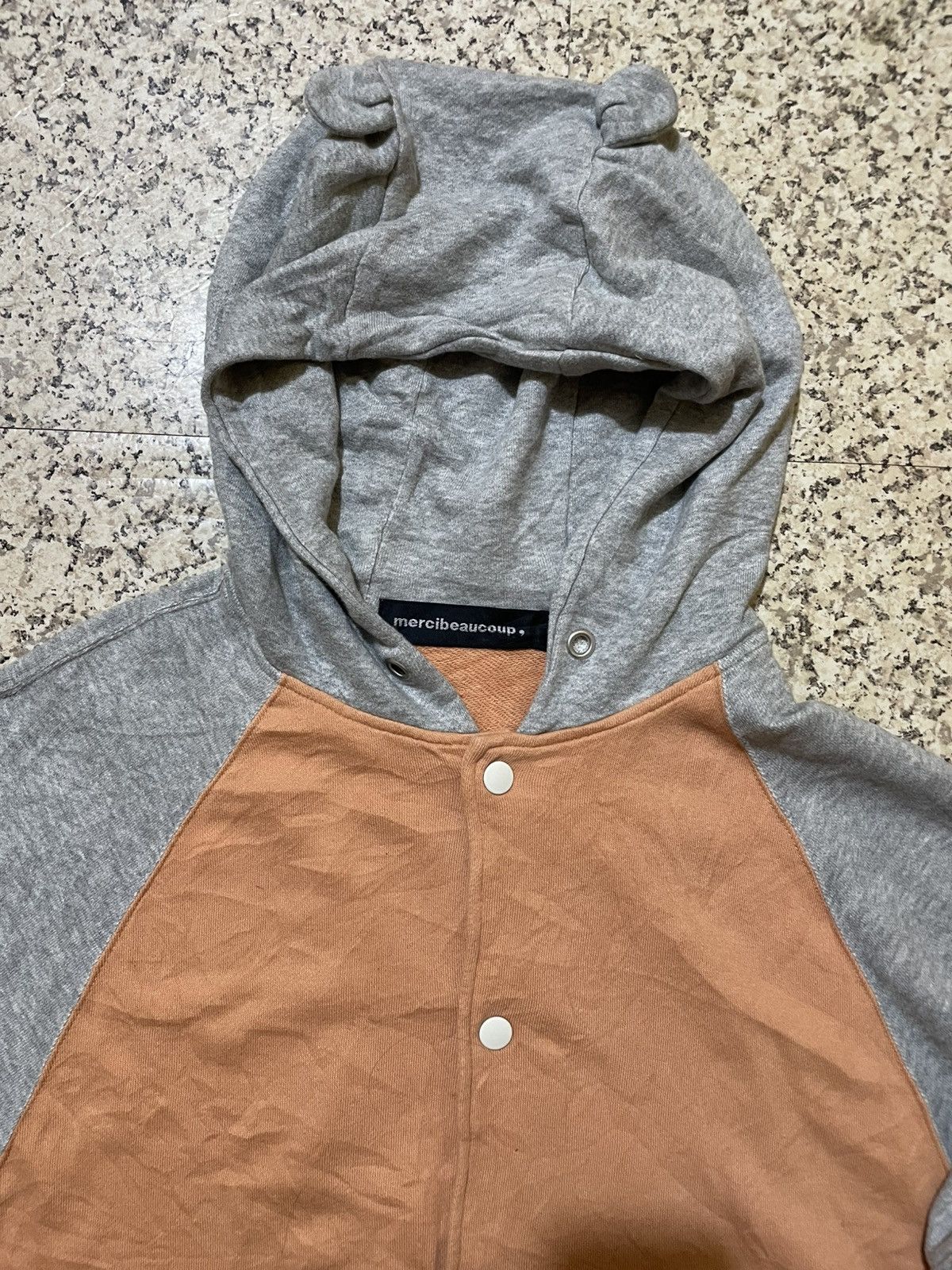 mercibeaucoup Mercibeaucoup Issey Miyake "Bear Ears" Raglan Varsity Hoodie Size US M / EU 48-50 / 2 - 2 Thumbnail