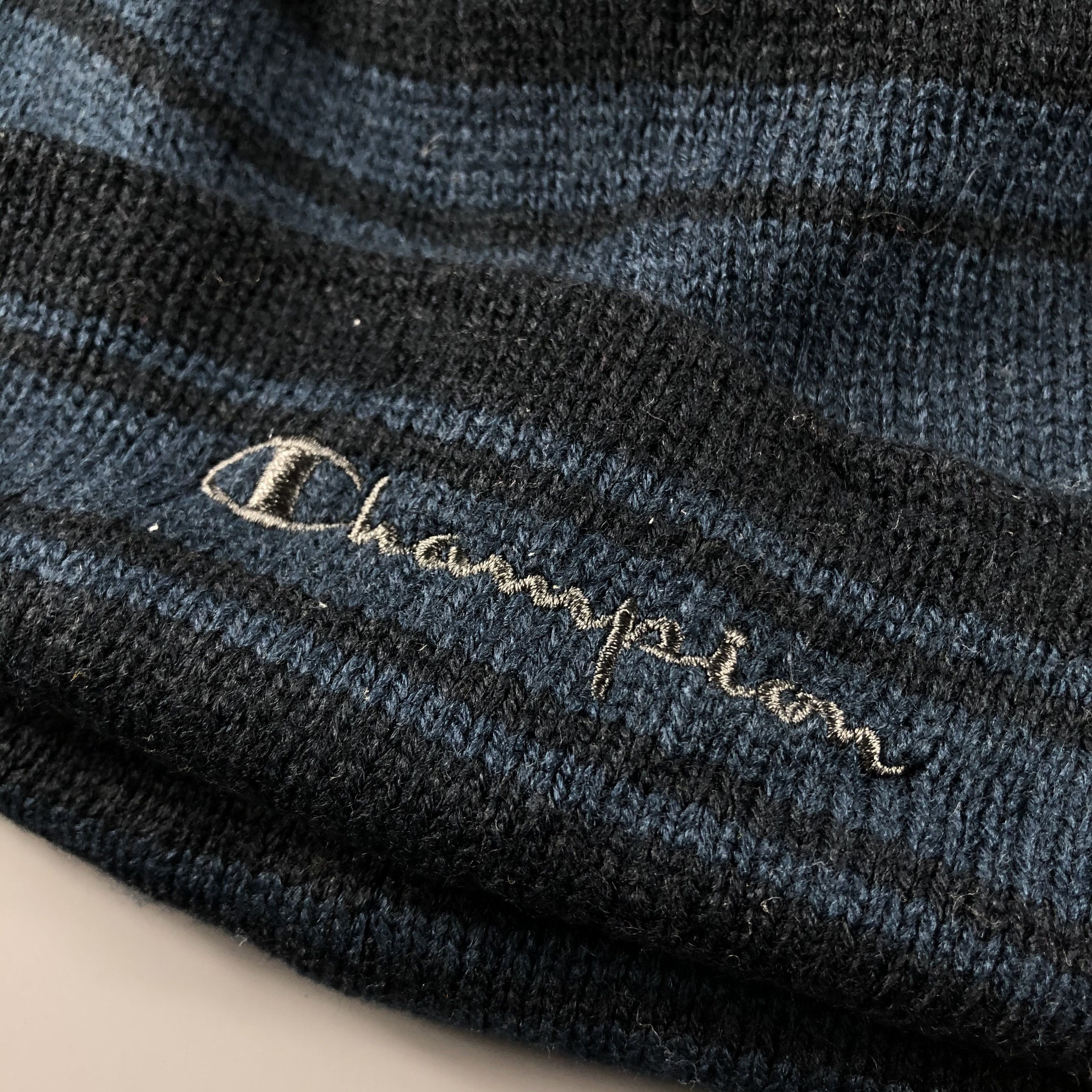 Champion × Vintage Champion Stripe Bobble Beanie Snow Hat Snow Cap -D810 Size ONE SIZE - 8 Thumbnail