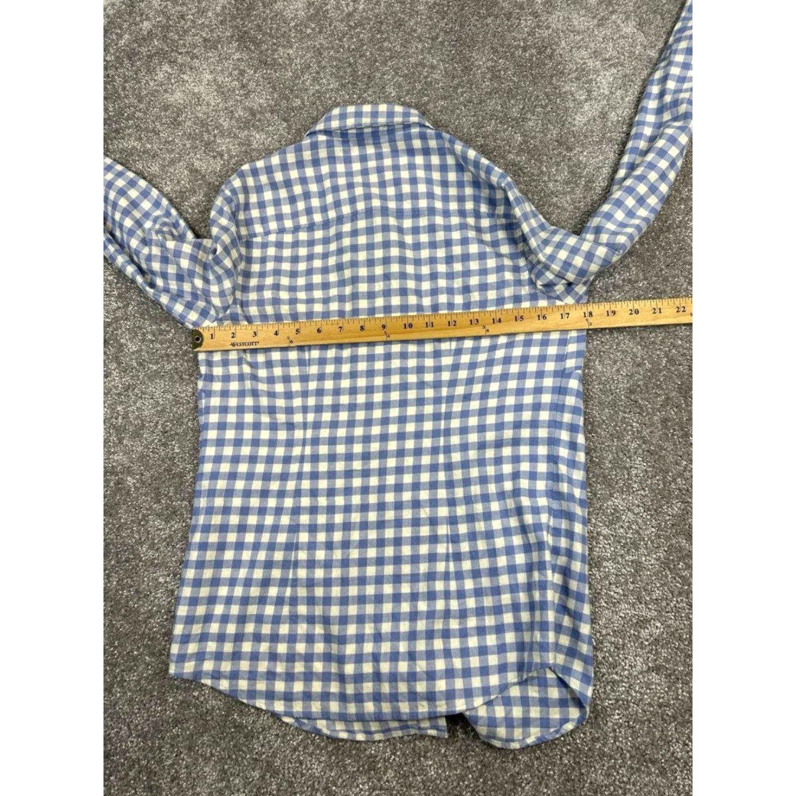 Vineyard Vines Vineyard Vines Shirt Womens 2 Blue Check Cotton Button-Up Size XS / US 0-2 / IT 36-38 - 4 Thumbnail