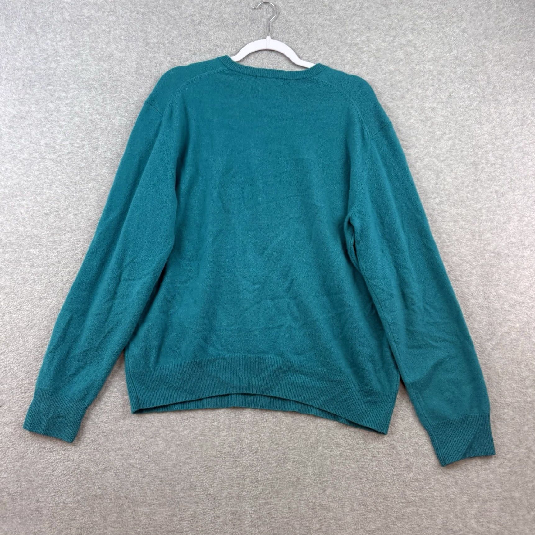 Altea Alan Flusser Sweater Mens L 100% Cashmere Teal Blue Pullover V-Neck Classic City Preppy Size US L / EU 52-54 / 3 - 7 Thumbnail