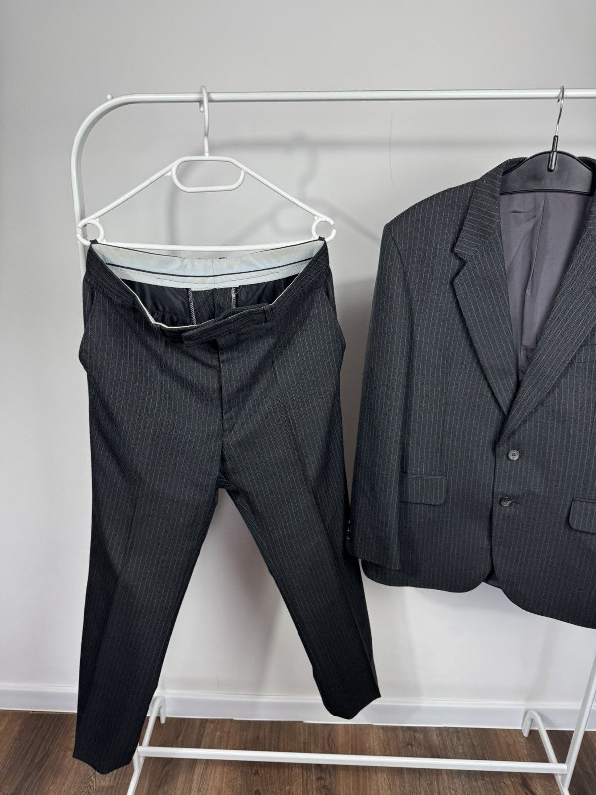 Other Vintage Dunn & Co Wool Pinstripe Blazer Pants Suit Britain Size 42R - 2 Thumbnail
