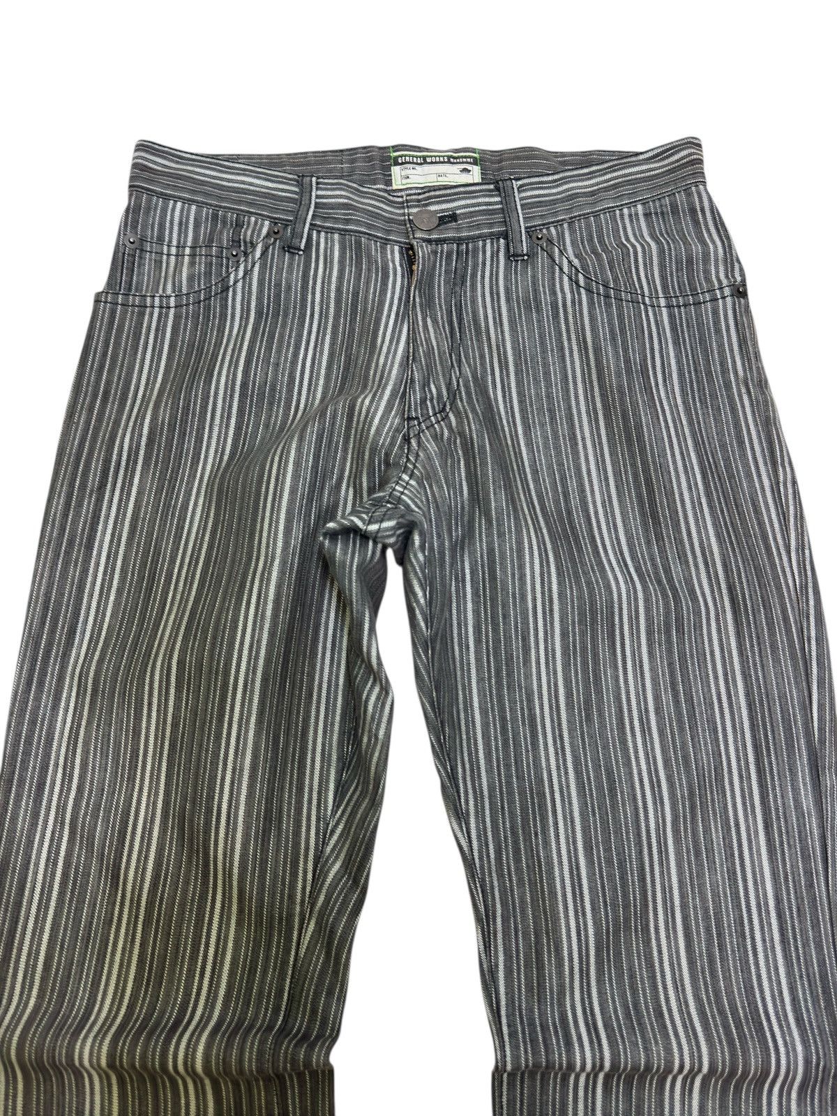 Japanese Brand Mk Homme Grey Striped Jeans Slight Flare Vintage Fit Size US 28 / EU 44 - 3 Thumbnail