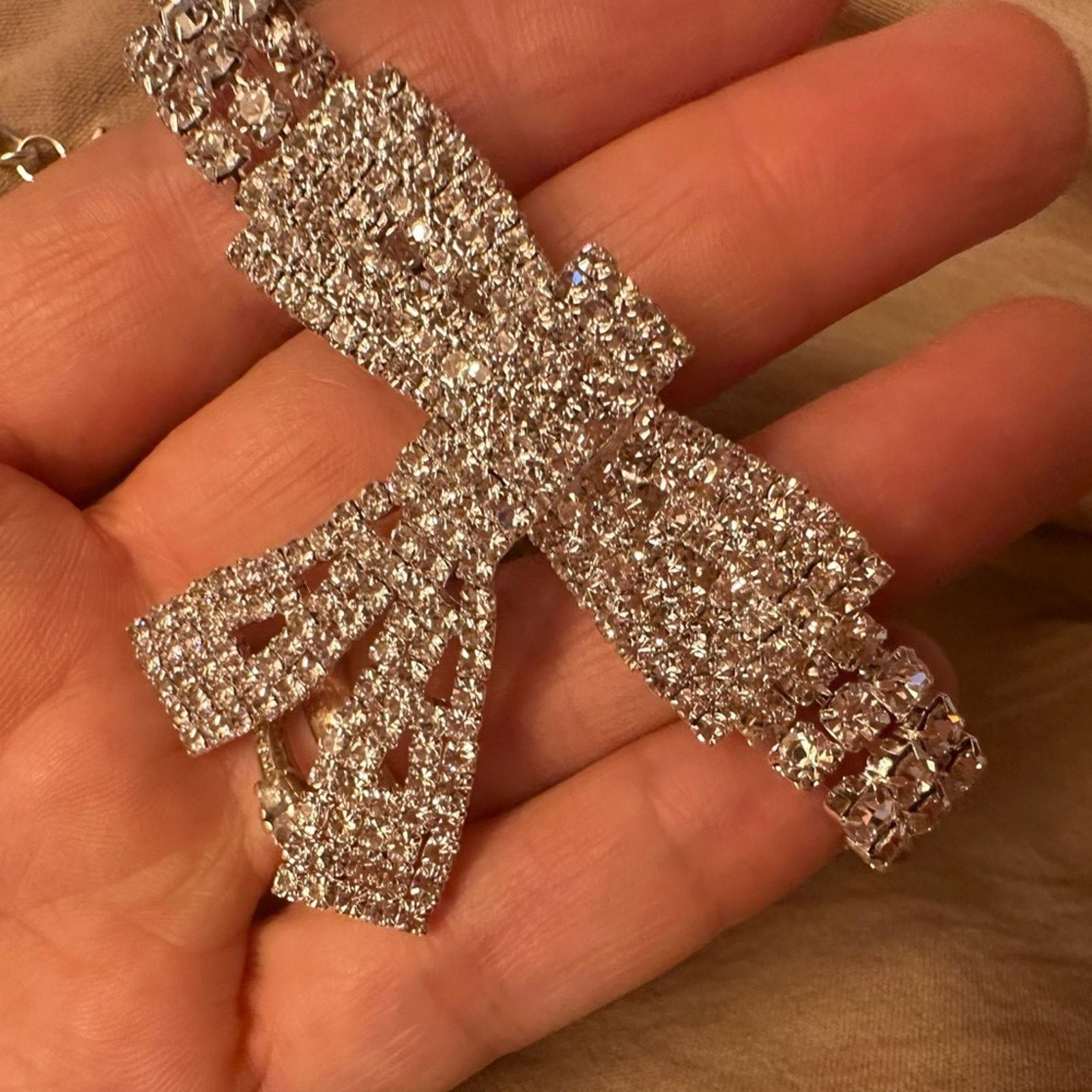 Other Rhinestone Bow Choker Necklace for Women Wedding Size ONE SIZE - 4 Thumbnail