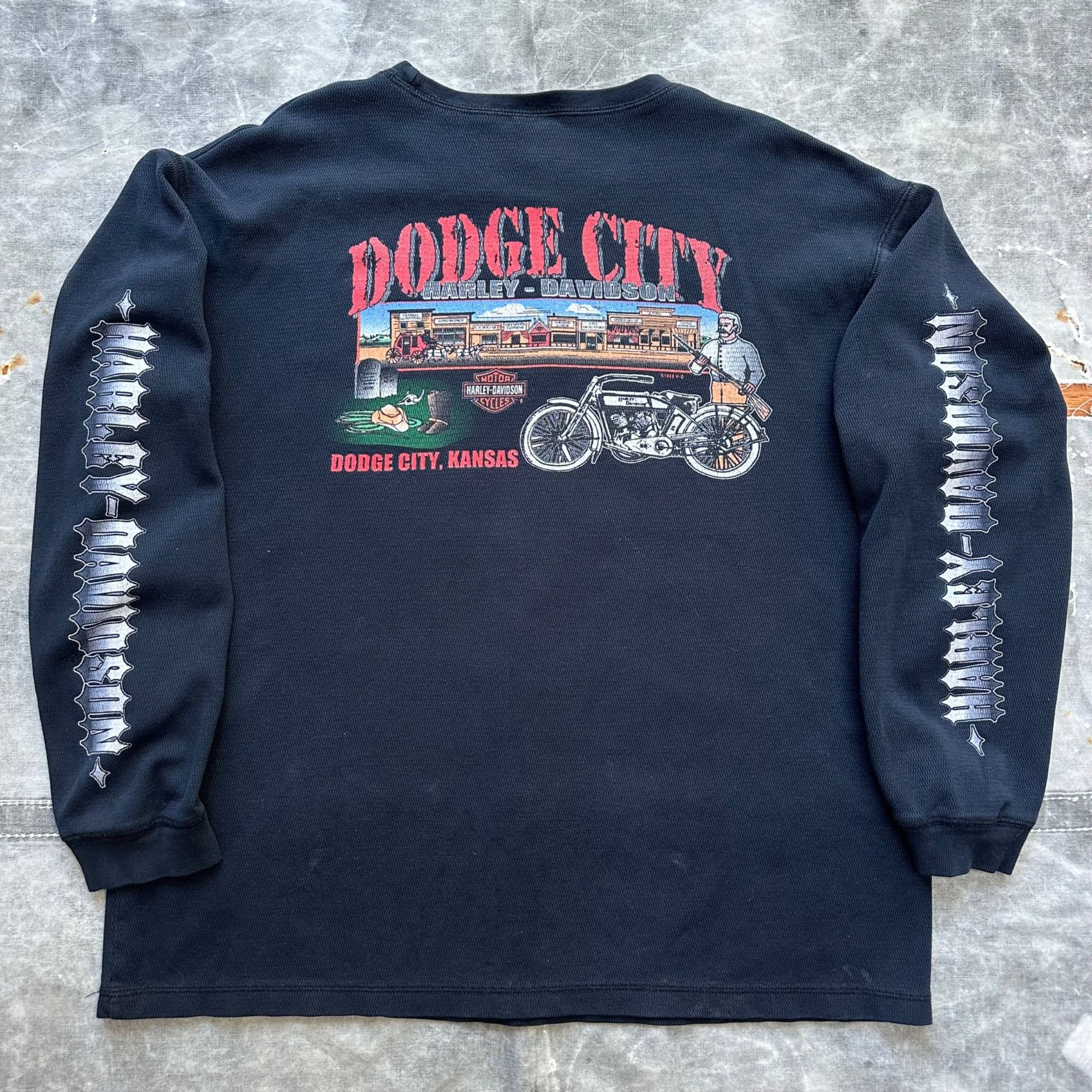 Harley Davidson × Vintage Vintage 2003 Harley Davidson Longsleeve Thermal Sleeve Print Size US XXL / EU 58 / 5 - 5 Thumbnail