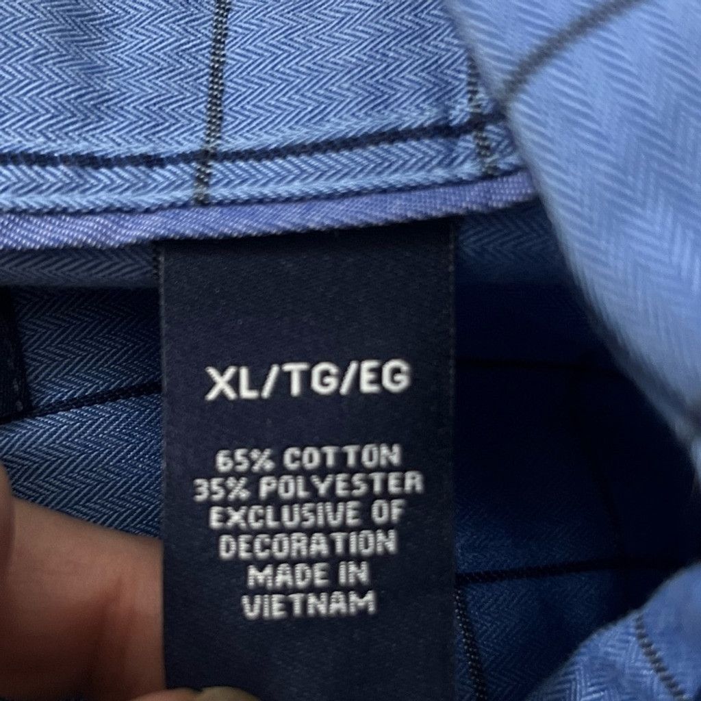 Chaps Chaps Easy Care Twill Shirt XL Blue Plaid Button-Up Size US XL / EU 56 / 4 - 5 Thumbnail