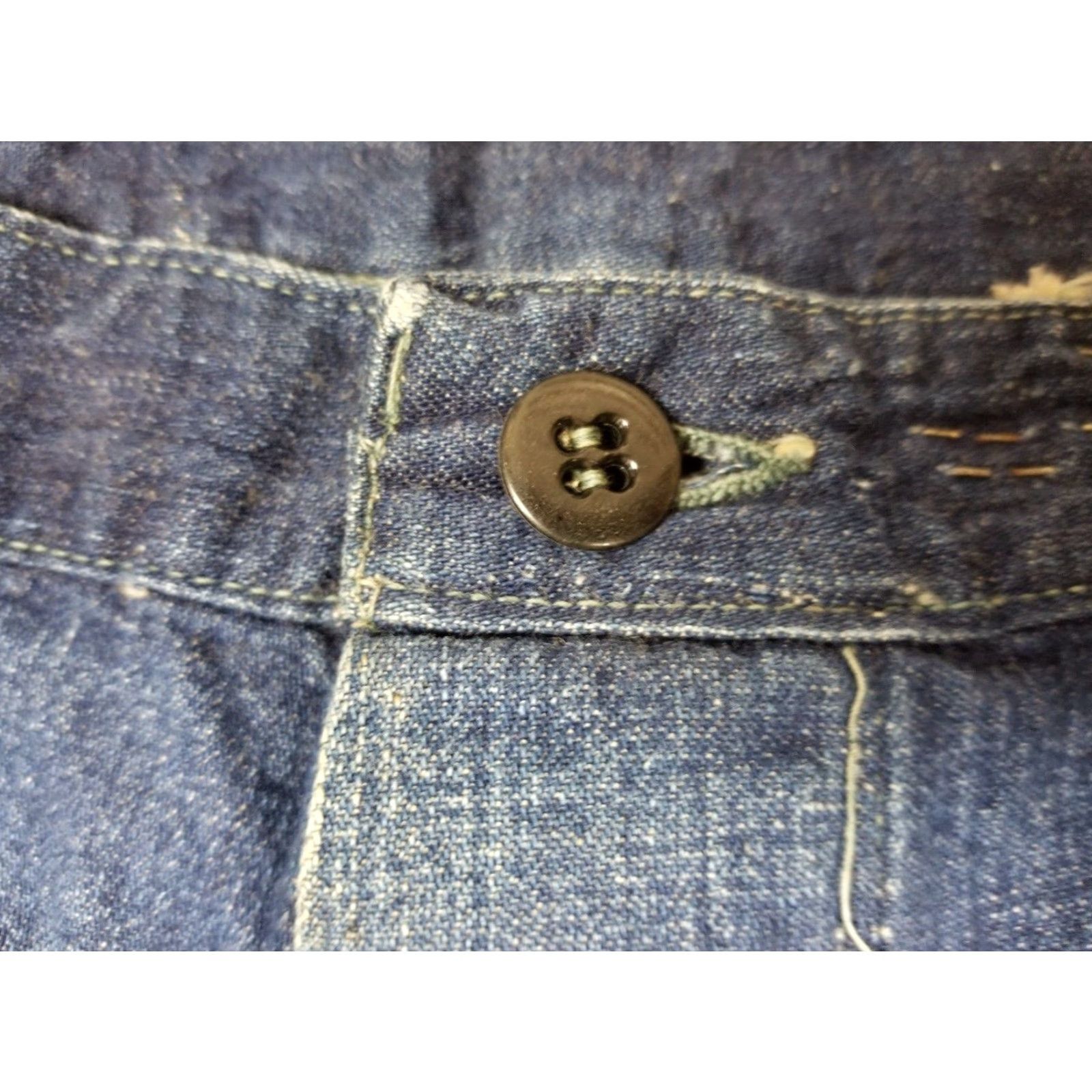 Denime VINTAGE US NAVY DUNGAREE DENIM WORK JEANS PANTS WWII 40s 50s KOREAN WAR SZ 28 BLUE Mens Jeans Size US 28 / EU 44 - 5 Thumbnail