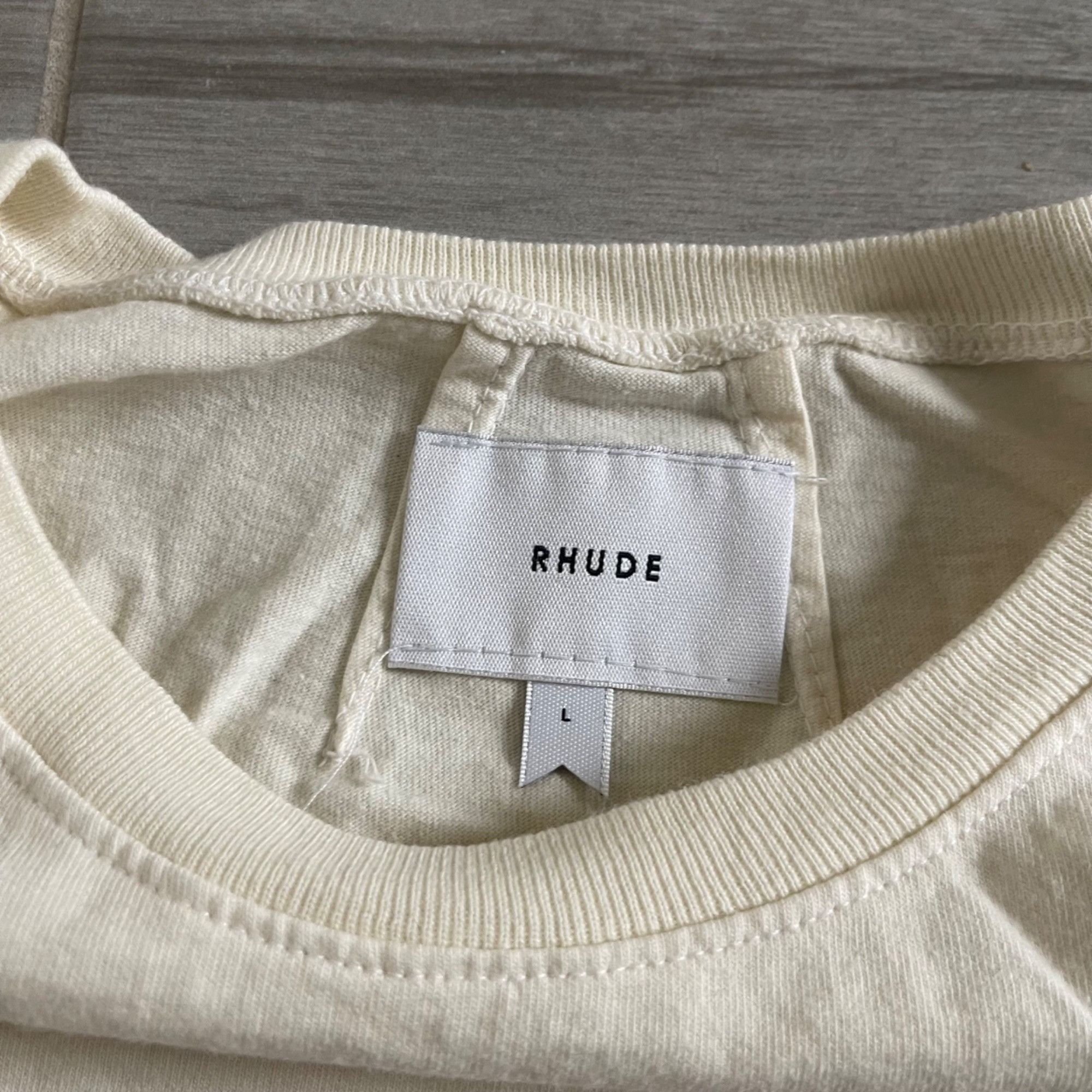 Rhude NEW RHUDE CHECKERED L/S CREAM TEE SZ LARGE Size US L / EU 52-54 / 3 - 5 Thumbnail