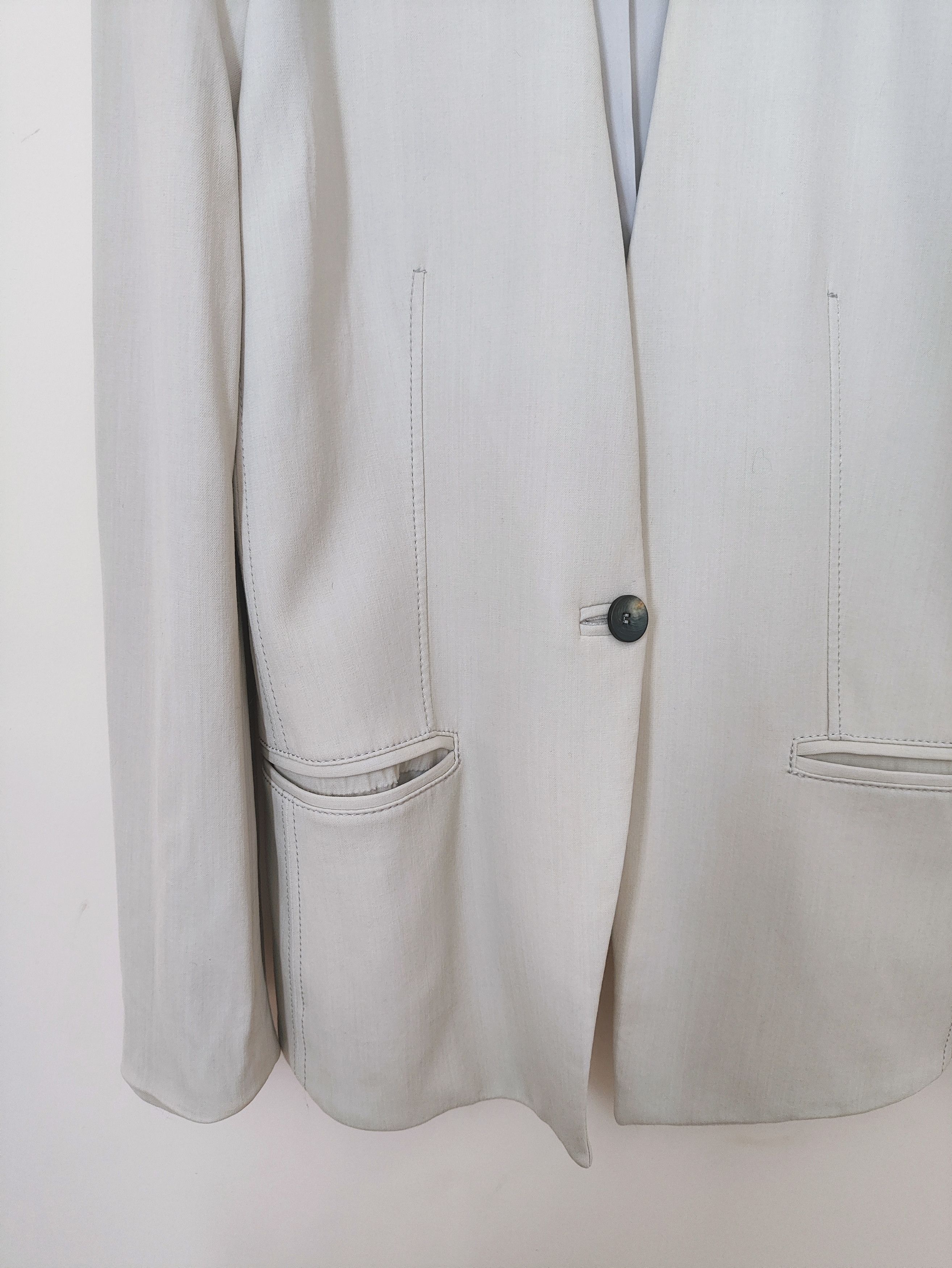 Helmut Lang FW12 Runway black collar white suit jacket Size XS / US 0-2 / IT 36-38 - 4 Thumbnail
