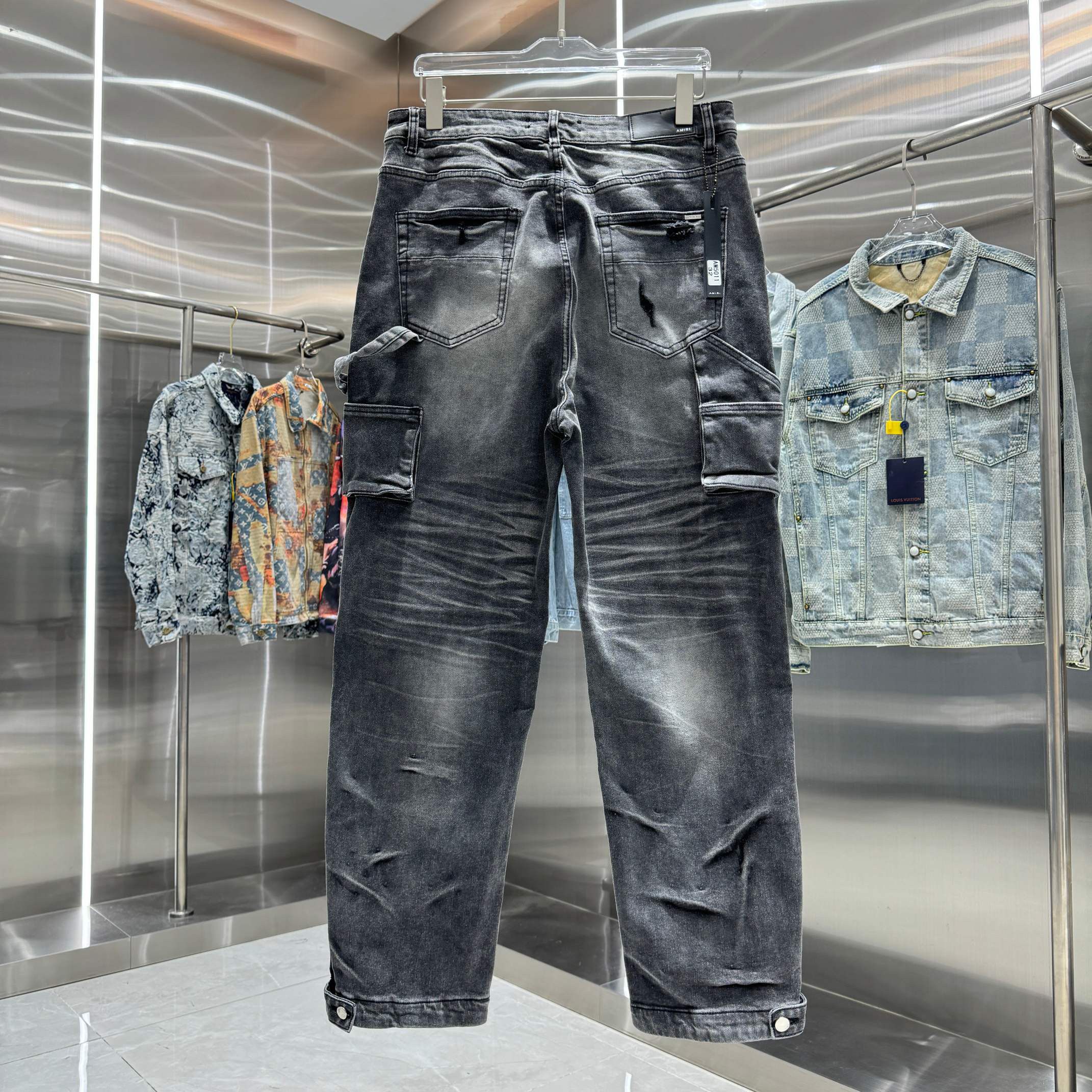 Broken hole street trend slim fit small leg elastic jeans