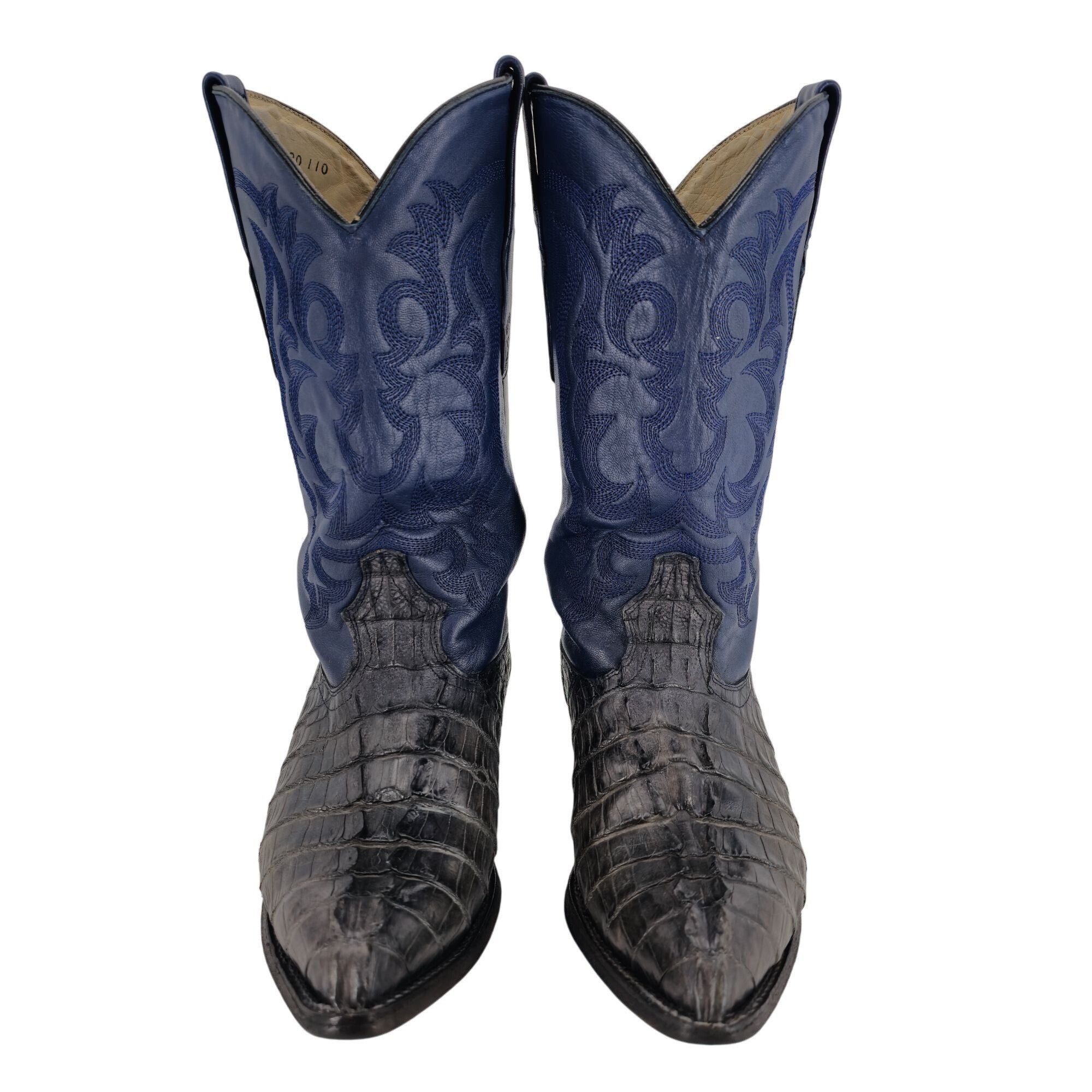 Los Altos Boots Los Altos Mens 10EE Blue Genuine Exotic Crocodile Leather Size US 10 / EU 43 - 15 Thumbnail