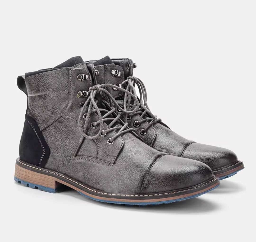 Japanese Brand × Leather × Vintage Vintage Rockers Style Ankle Leather Boots Size US 12 / EU 45 - 1 Thumbnail