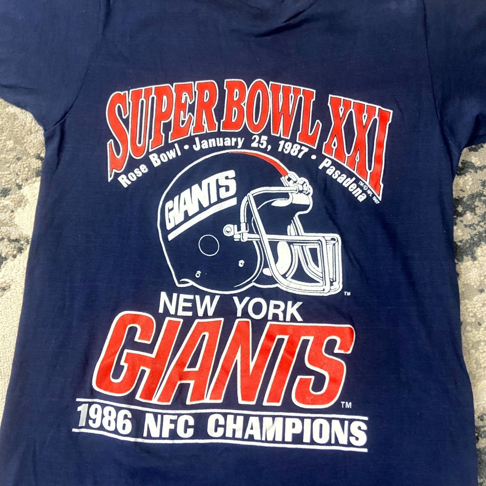 &SONS VTG 80s New York Giants Sz S Screen Stars NFL Super Bowl XXI Size US S / EU 44-46 / 1 - 3 Thumbnail
