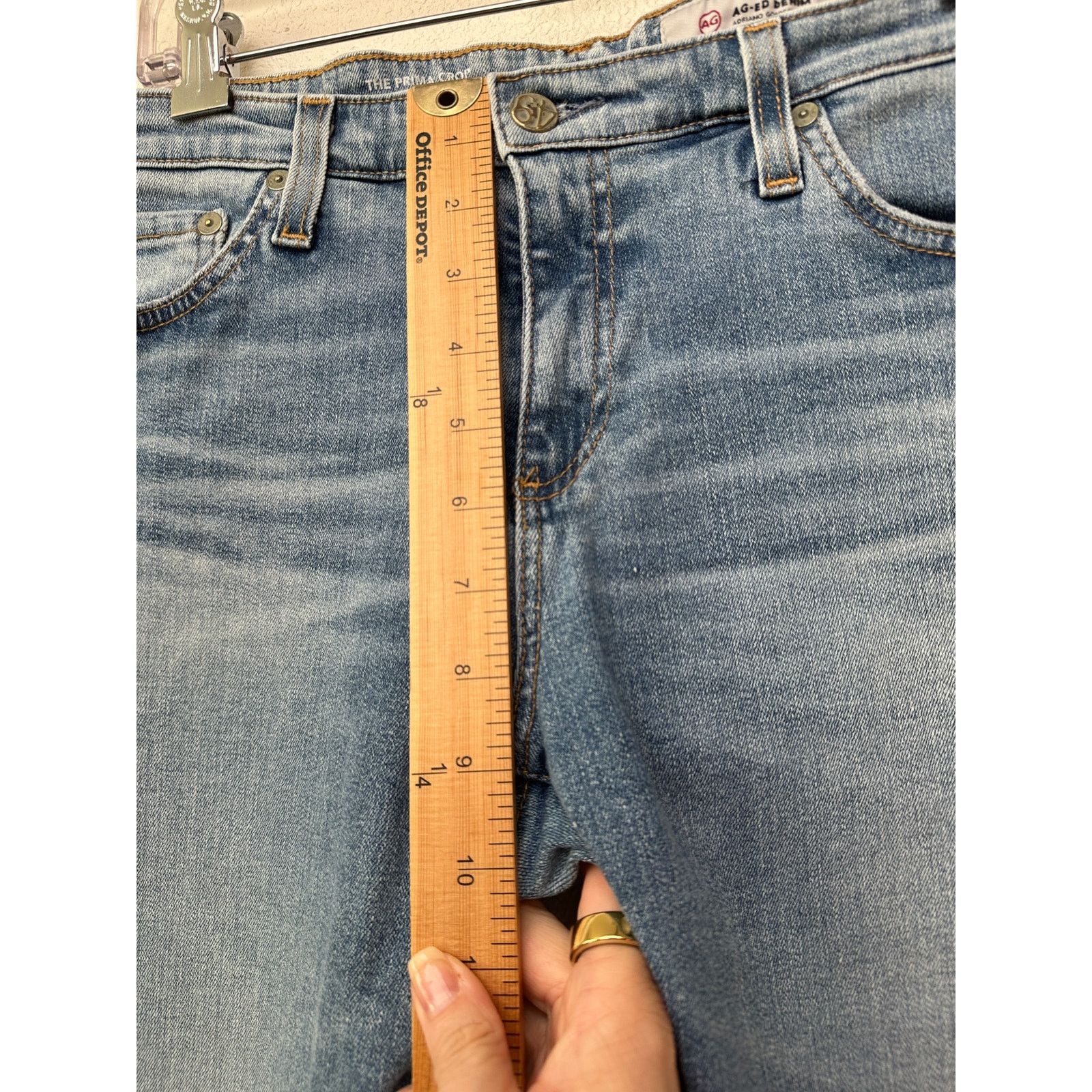 AG Adriano Goldschmied Adriano Goldschmied The Prima Crop Jeans 31 Distressed Size 27" / US 4 / IT 40 - 13 Thumbnail