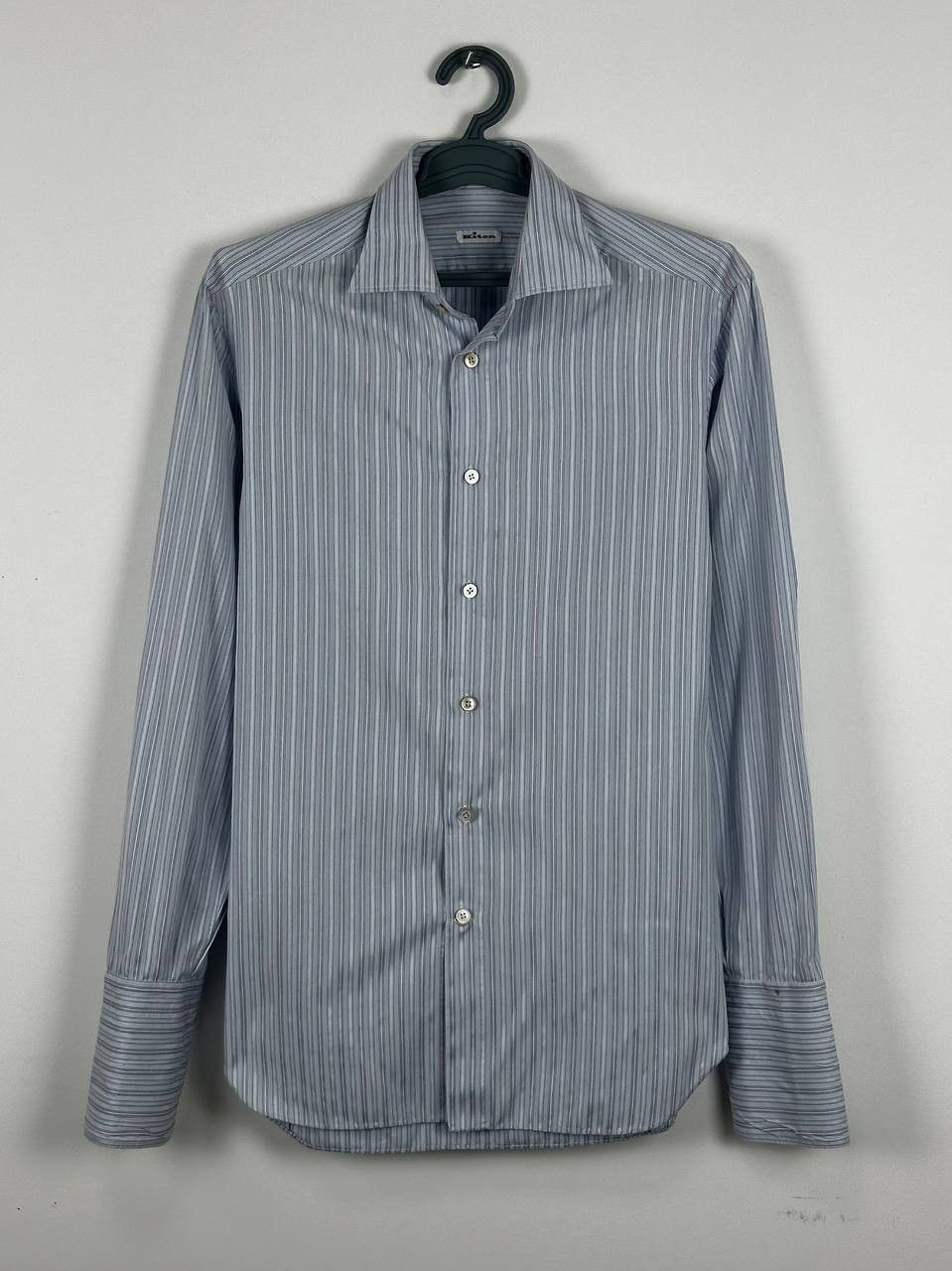 Kiton Kiton Napoli Button Up Shirt Blue Striped Long Sleeve Size US L / EU 52-54 / 3 - 1 Thumbnail