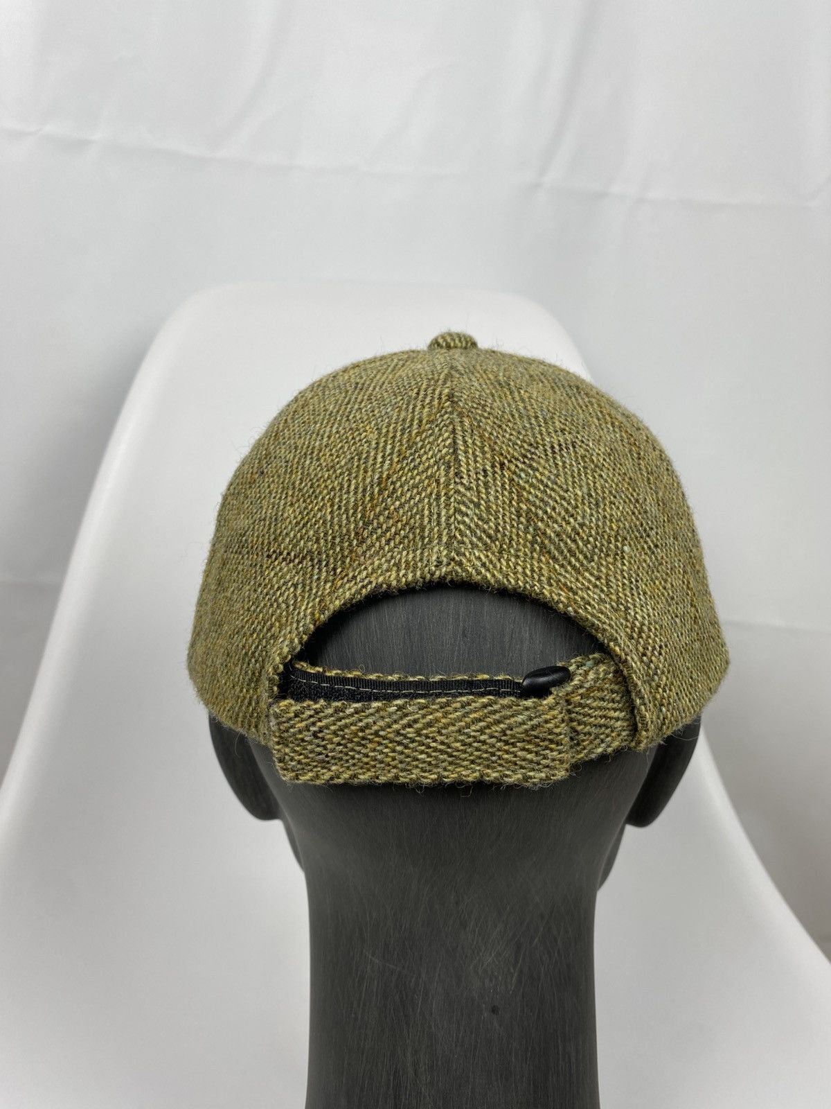 Vintage Tweed Herringbone Wool Baseball Cap Genuine Leather size S Size ONE SIZE - 4 Thumbnail