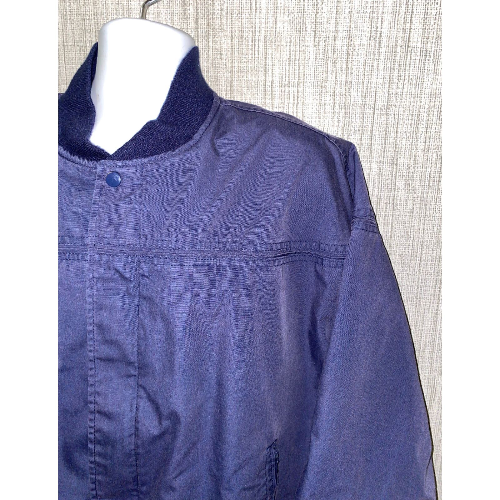 Vintage VINTAGE Arnie Mens Navy Blue Snap Button Front Jacket Size XL Size US XL / EU 56 / 4 - 2 Thumbnail