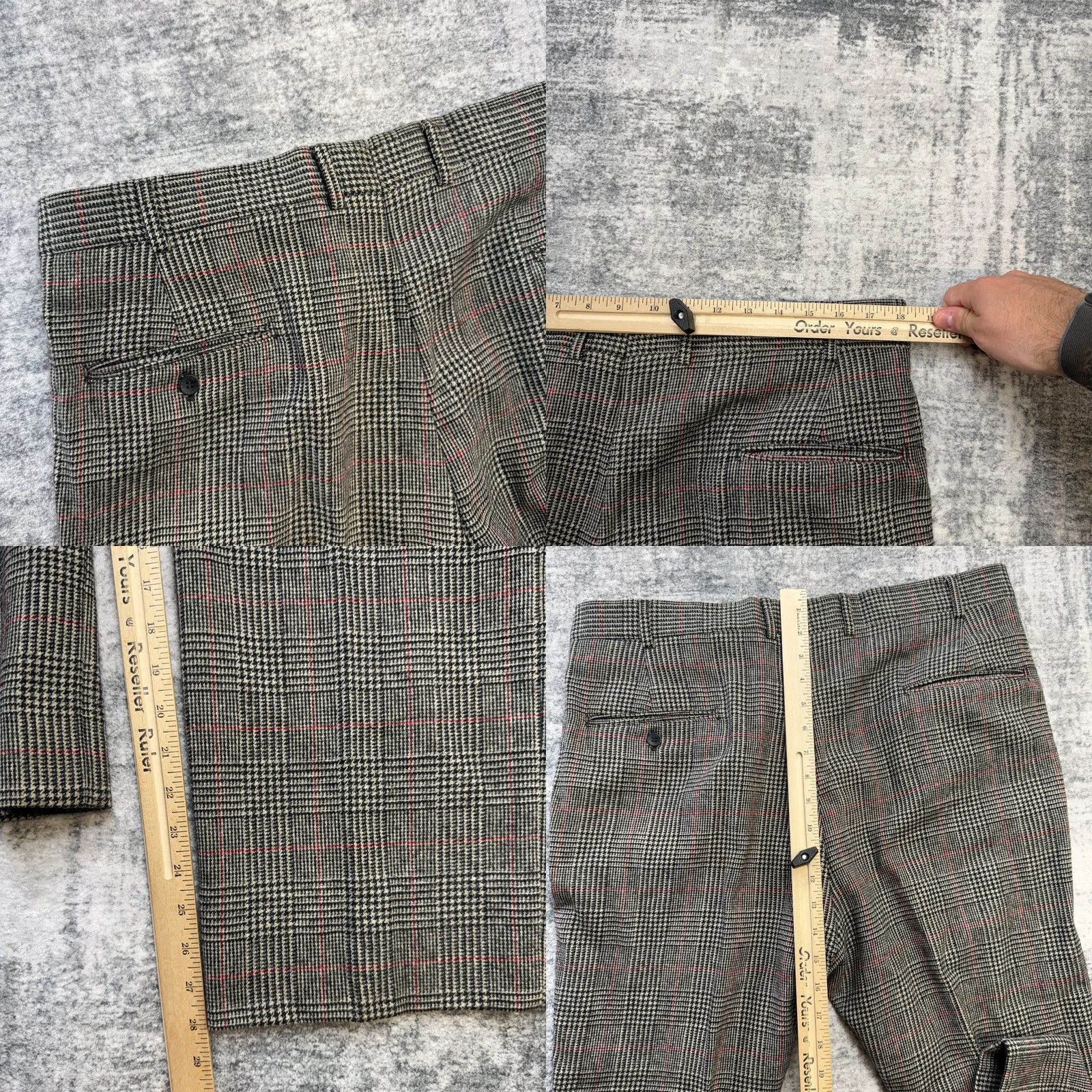 Brooks Brothers Brooks Brothers VTG Pants Mens 36 Gray Glen Check Plaid Wool Trousers Dress Pants Straight Front Wool crepe? Size US 36 / EU 52 - 9 Thumbnail